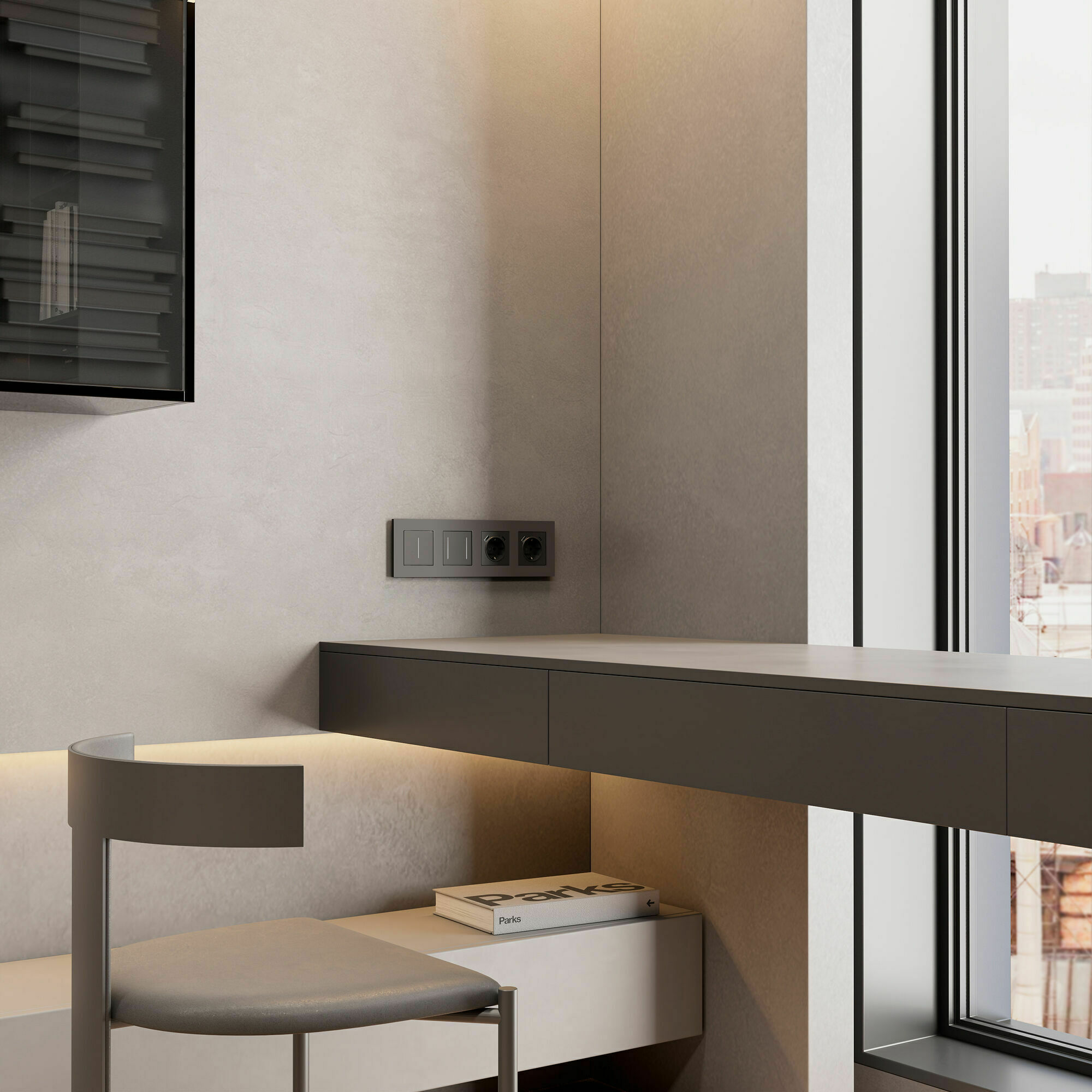 Изображение товара Рамка на 4 поста Slab (бронза софт) W0042963 Werkel