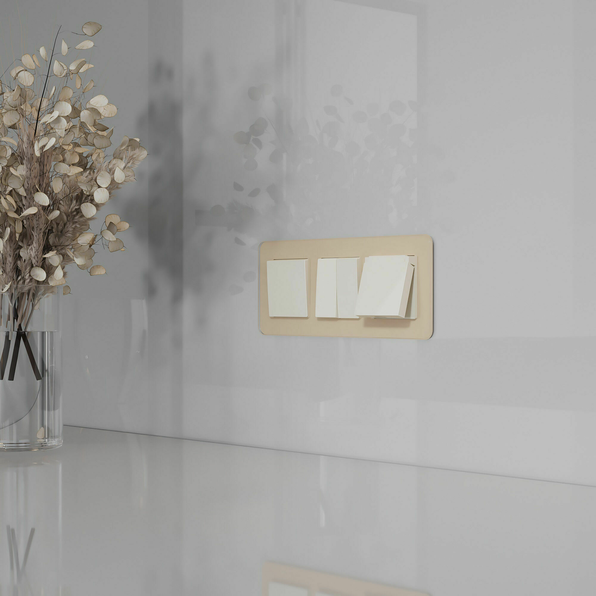 Изображение товара Розетка одинарная, с заземлением, шторками и крышкой (слоновая кость) W1171203 Werkel