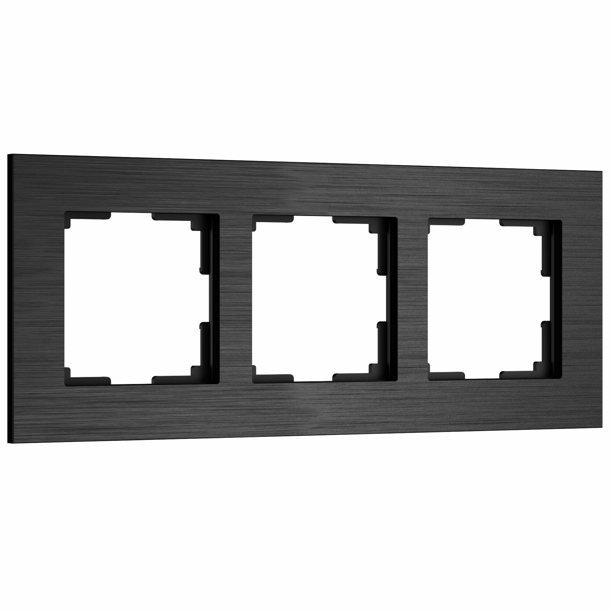 Изображение товара Рамка на 3 поста  AluMax (чёрный алюминий) W0033508 Werkel