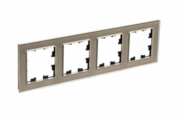Изображение товара Рамка 4 поста, универсальная, Стекло шампань,ATN320504 Atlas Design Nature Schneider electric