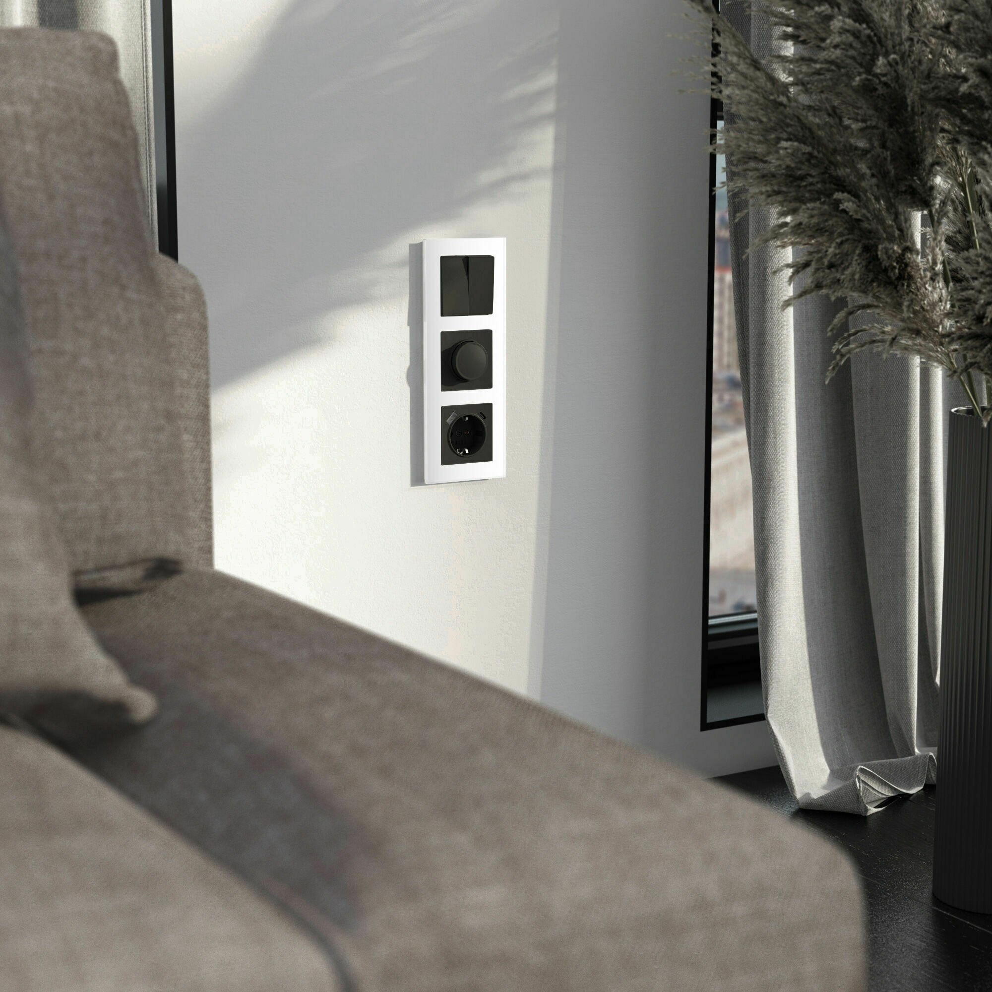 Изображение товара Рамка на 3 поста Senso (белый, стекло soft-touch) W0033101 Werkel