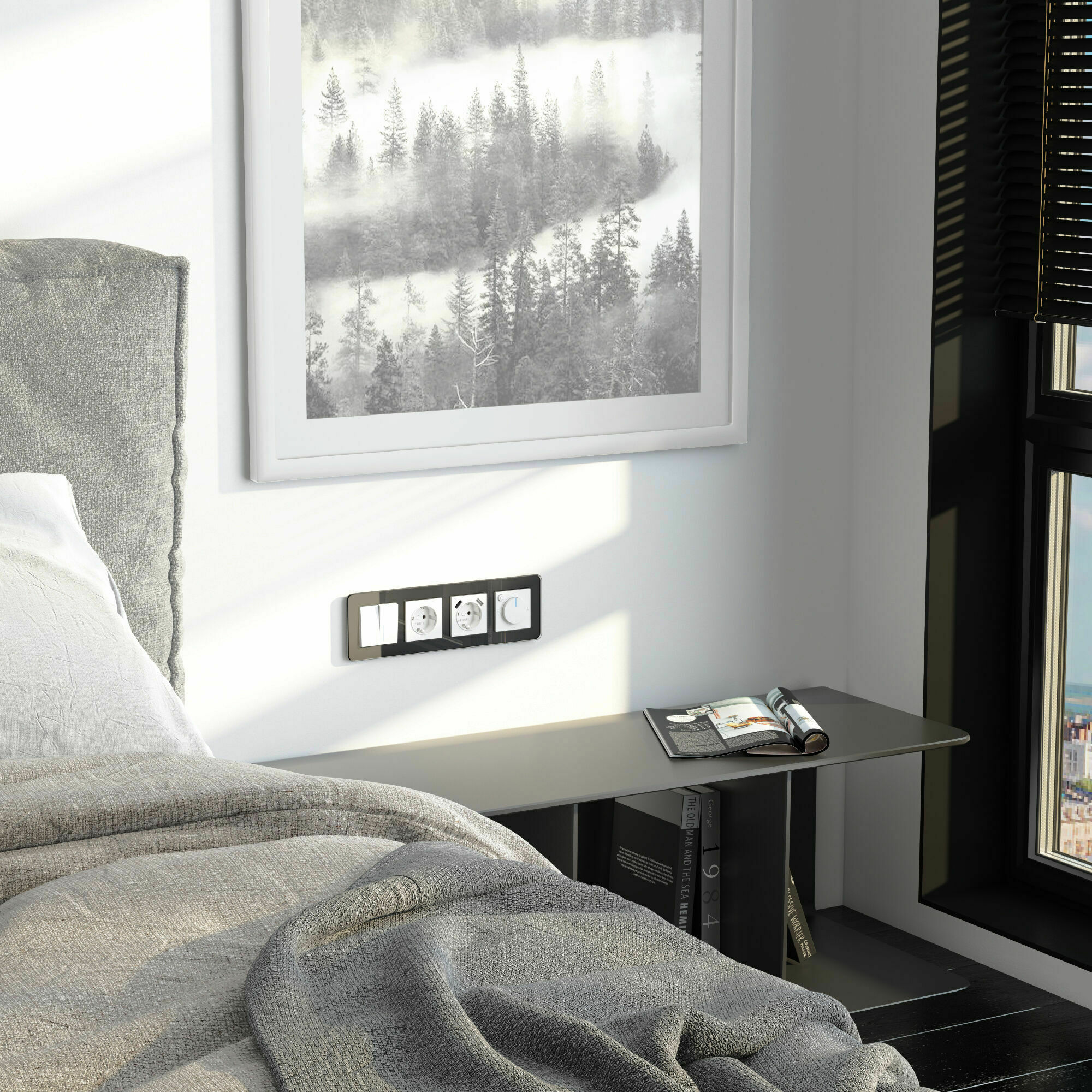 Изображение товара Рамка на 4 поста Elite (чёрный, стекло) W0042448 Werkel