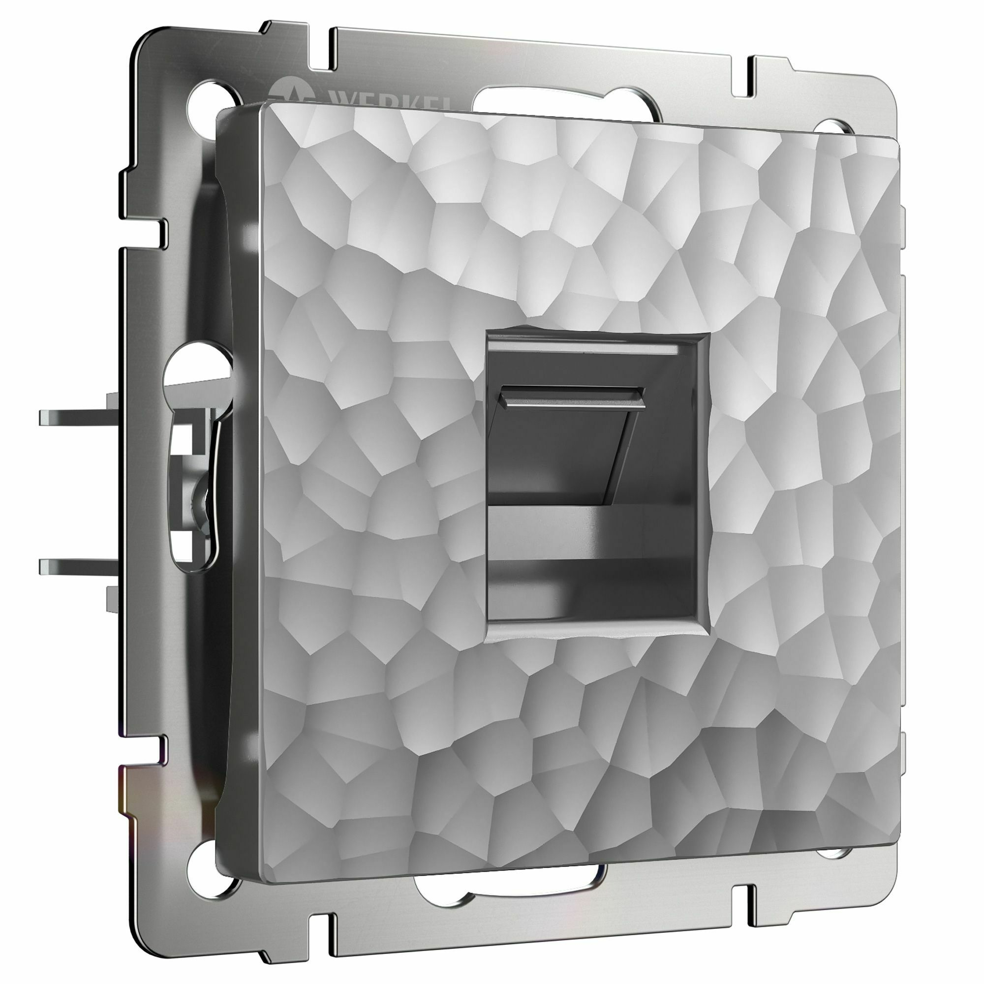 Изображение товара W1281006/ Розетка компьютерная, Ethernet RJ-45, cat.5e (hammer серебряный) Werkel
