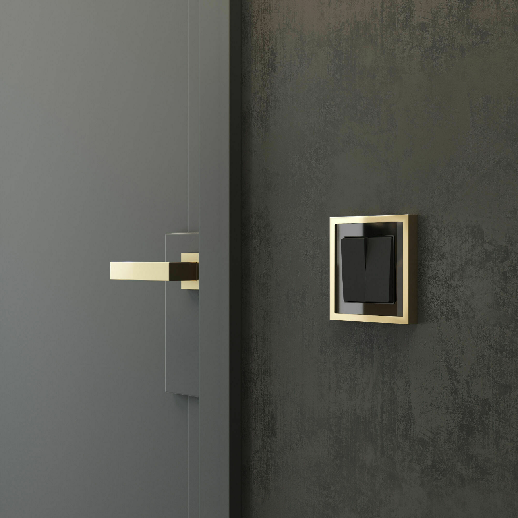 Изображение товара Рамка на 1 пост Baguette (чёрный/латунь) W0012852 Werkel