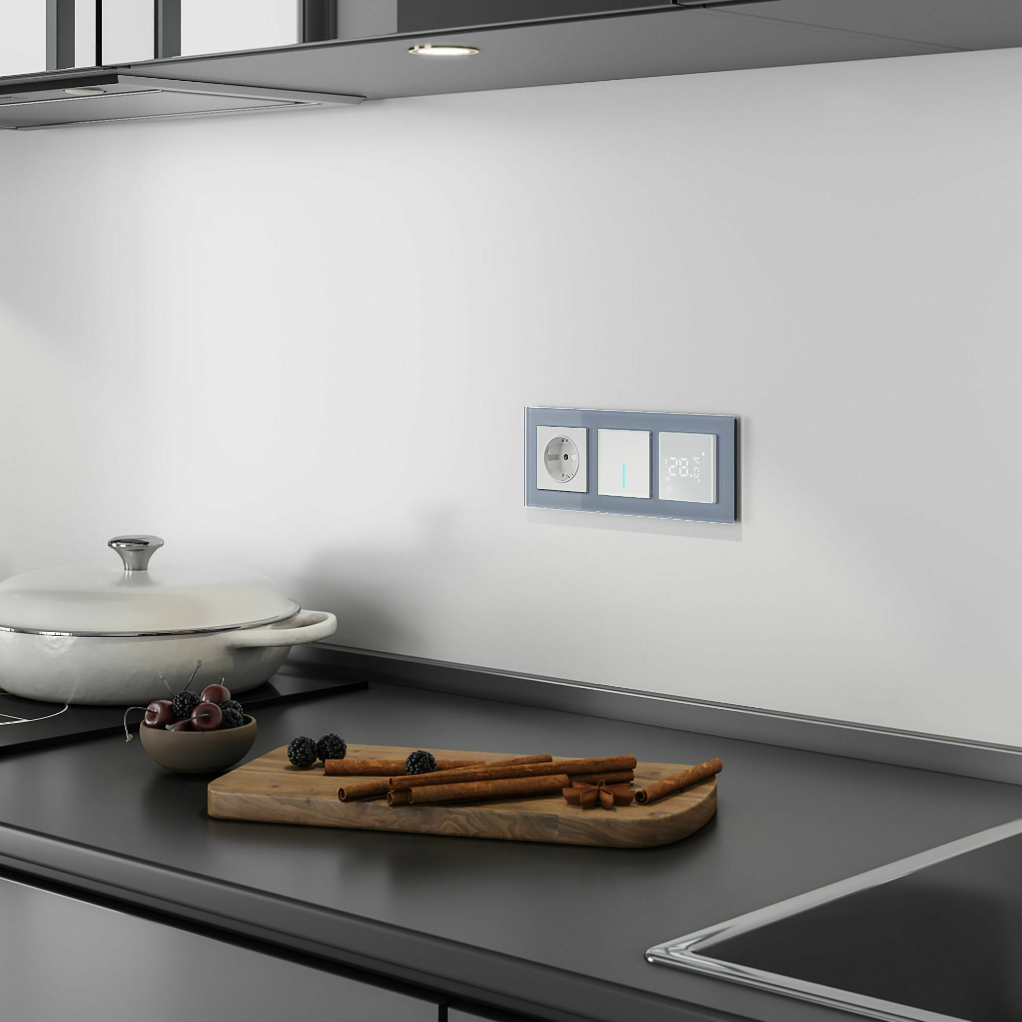 Изображение товара Умный сенсорный терморегулятор для теплого пола ( белый )W1151201 Minimir Home Werkel