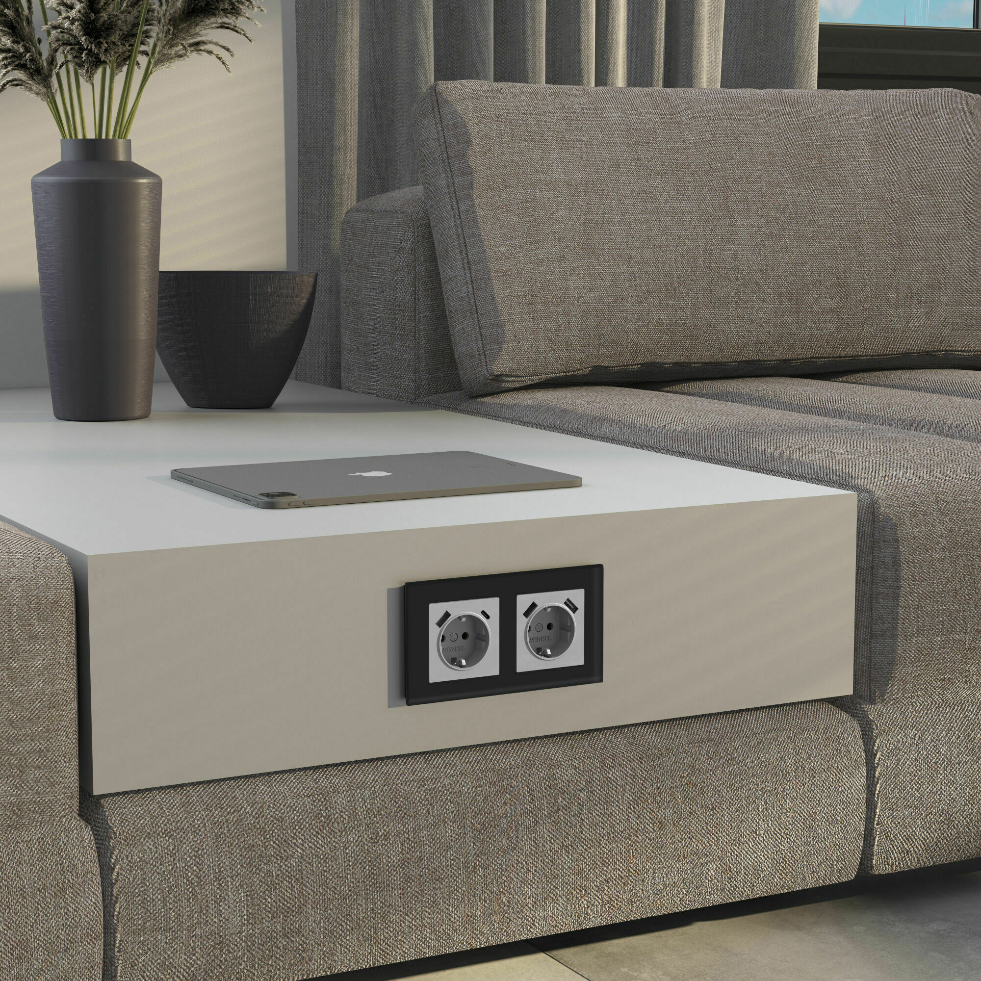 Изображение товара Рамка на 2 поста Senso (чёрный, стекло soft-touch) W0023108 Werkel