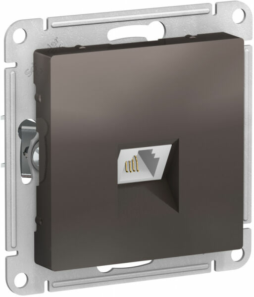Изображение товара Розетка телефонная RJ-11, RJ11, механизм,  Мокко, ATN000681 Atlas Design Schneider electric