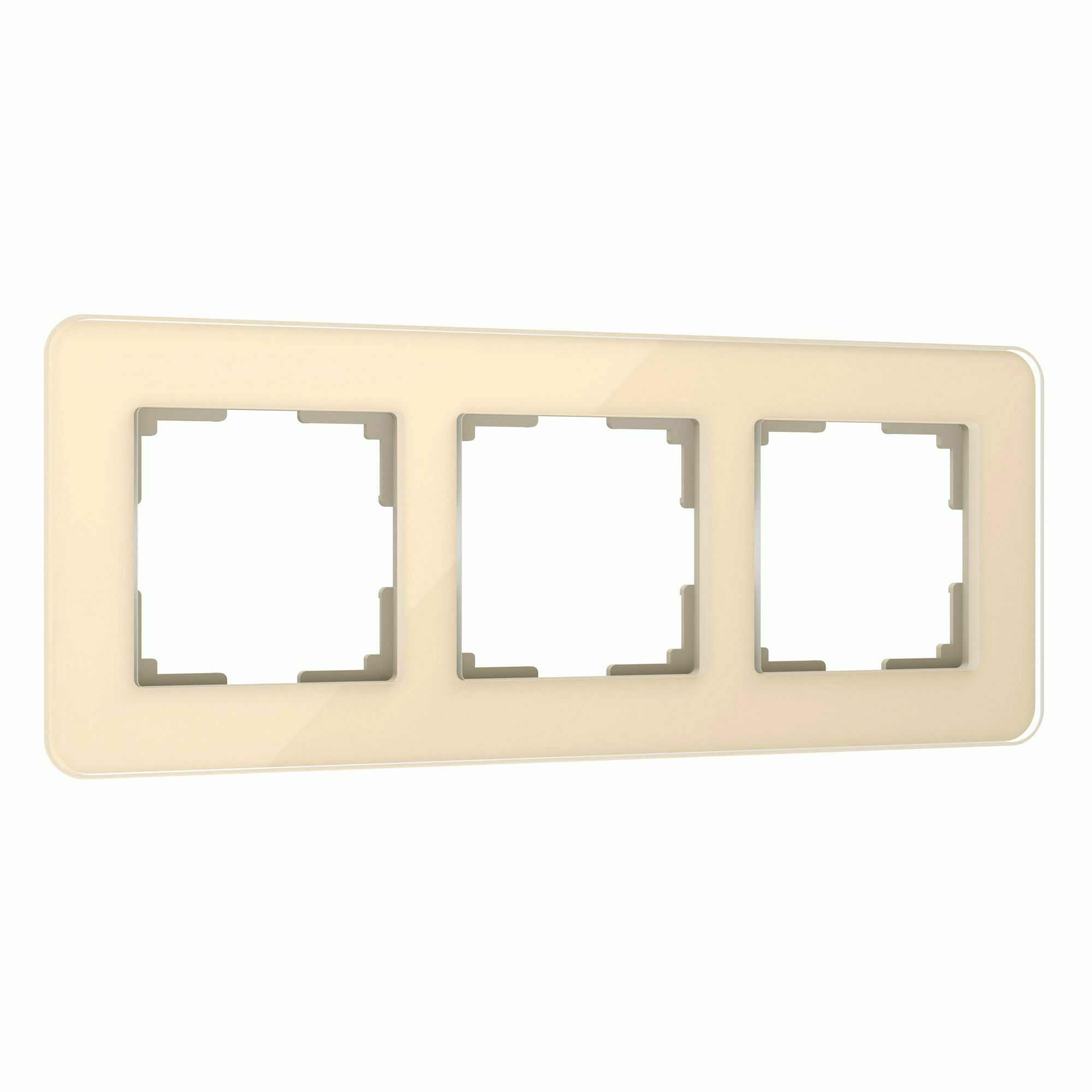 Изображение товара Рамка из стекла на 3 поста Elite айвори W0032443 Werkel