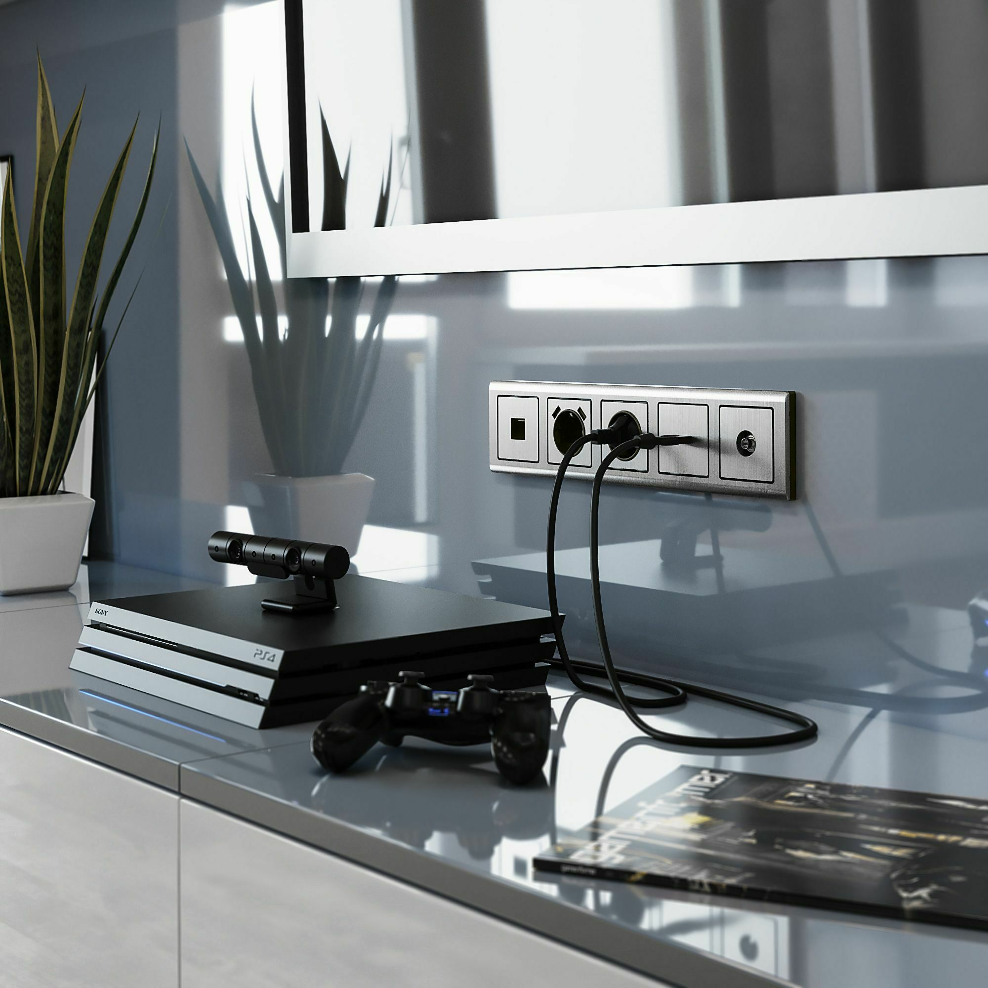 Изображение товара Розетка компьютерная, Ethernet RJ-45, cat.5e (глянцевый никель) W1181002 Werkel