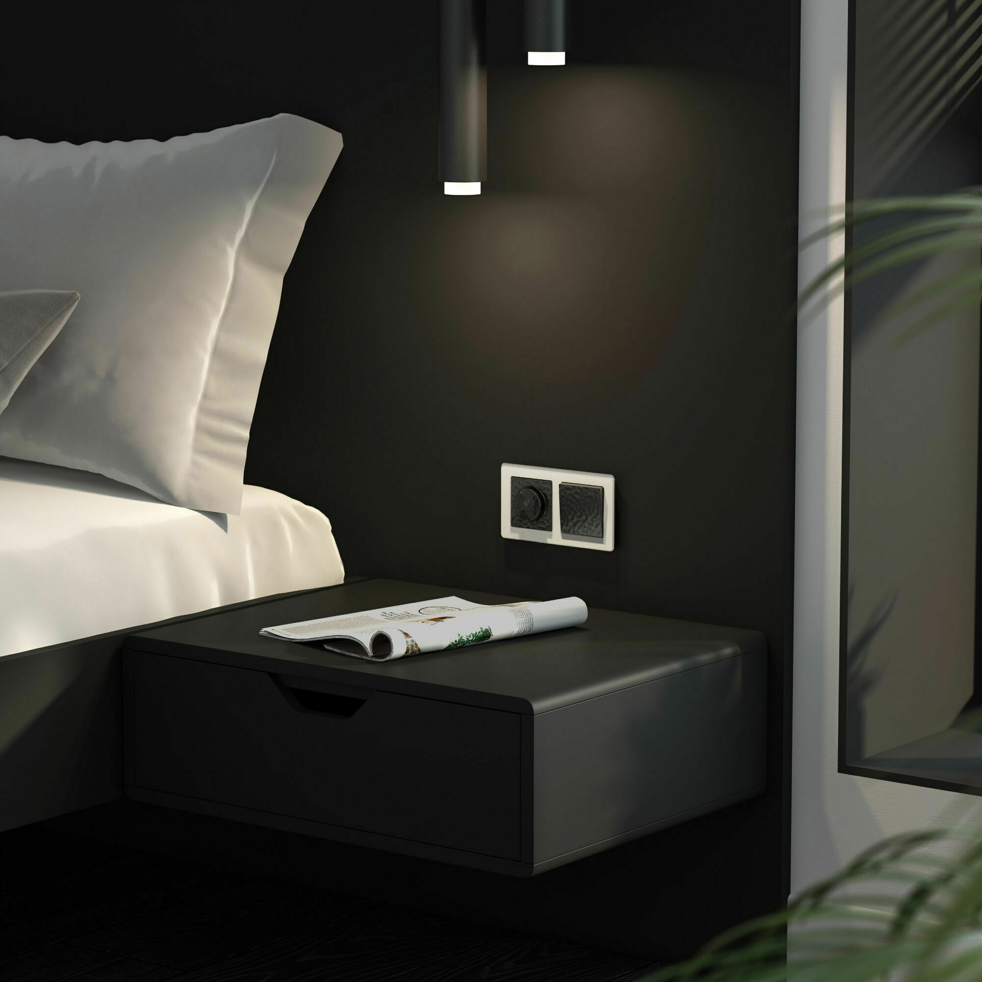 Изображение товара Клавиша для выключателя перекрестного (hammer чёрный) W1219008 Werkel