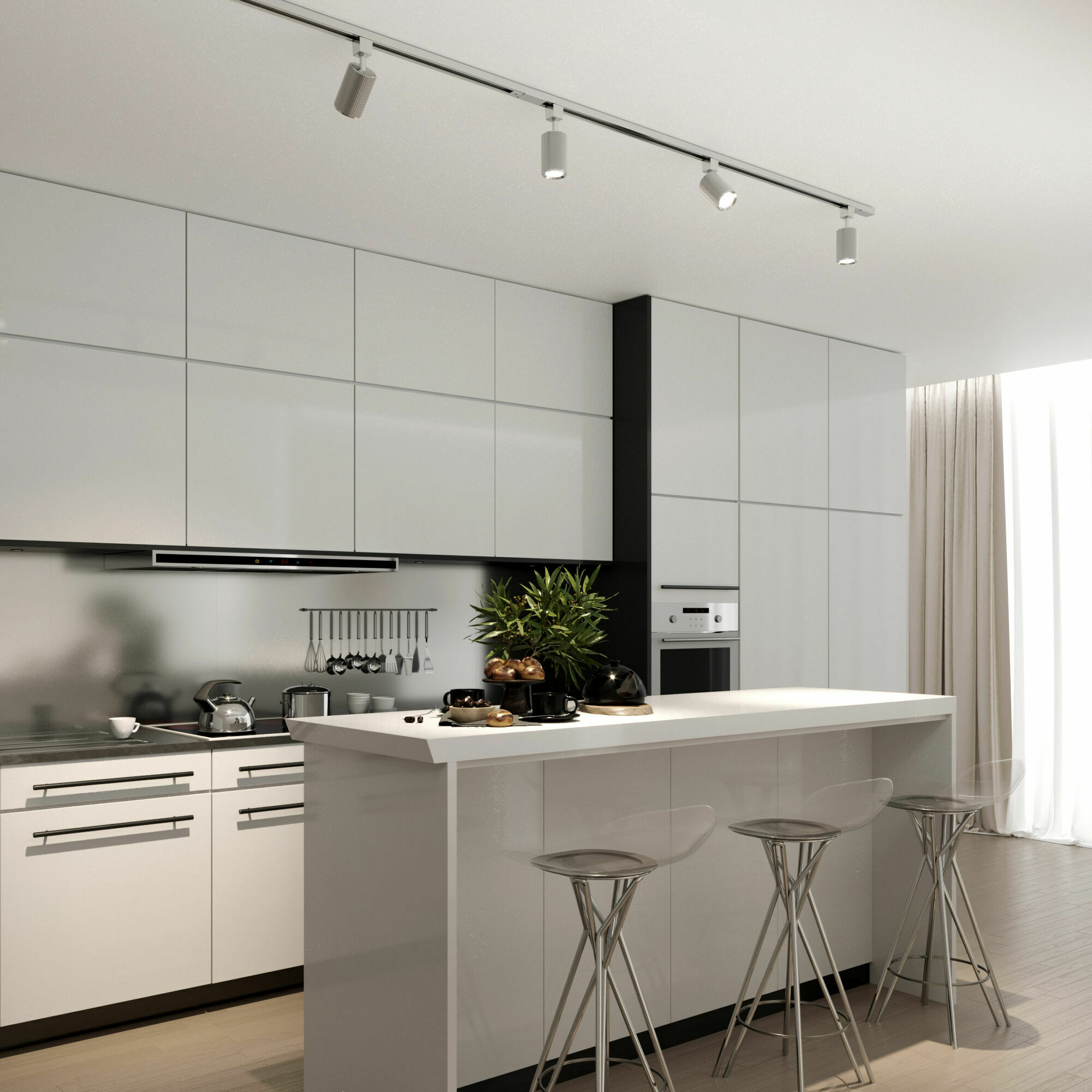 Изображение товара Трековый поворотный светильник GU10 Spike хром MRL 1011 Basic System Elektrostandard