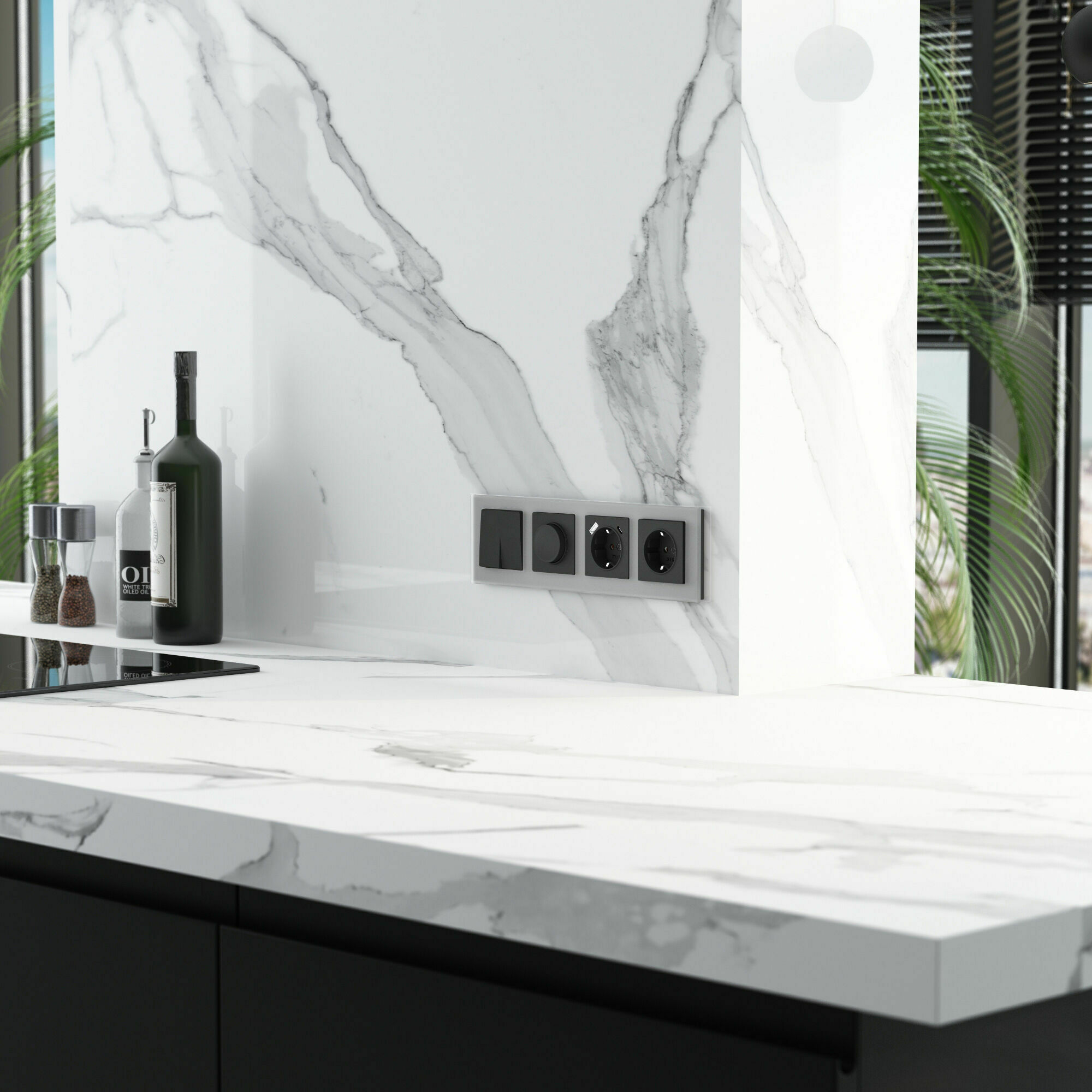 Изображение товара Рамка на 4 поста Senso (серебряный, стекло soft-touch) W0043106 Werkel