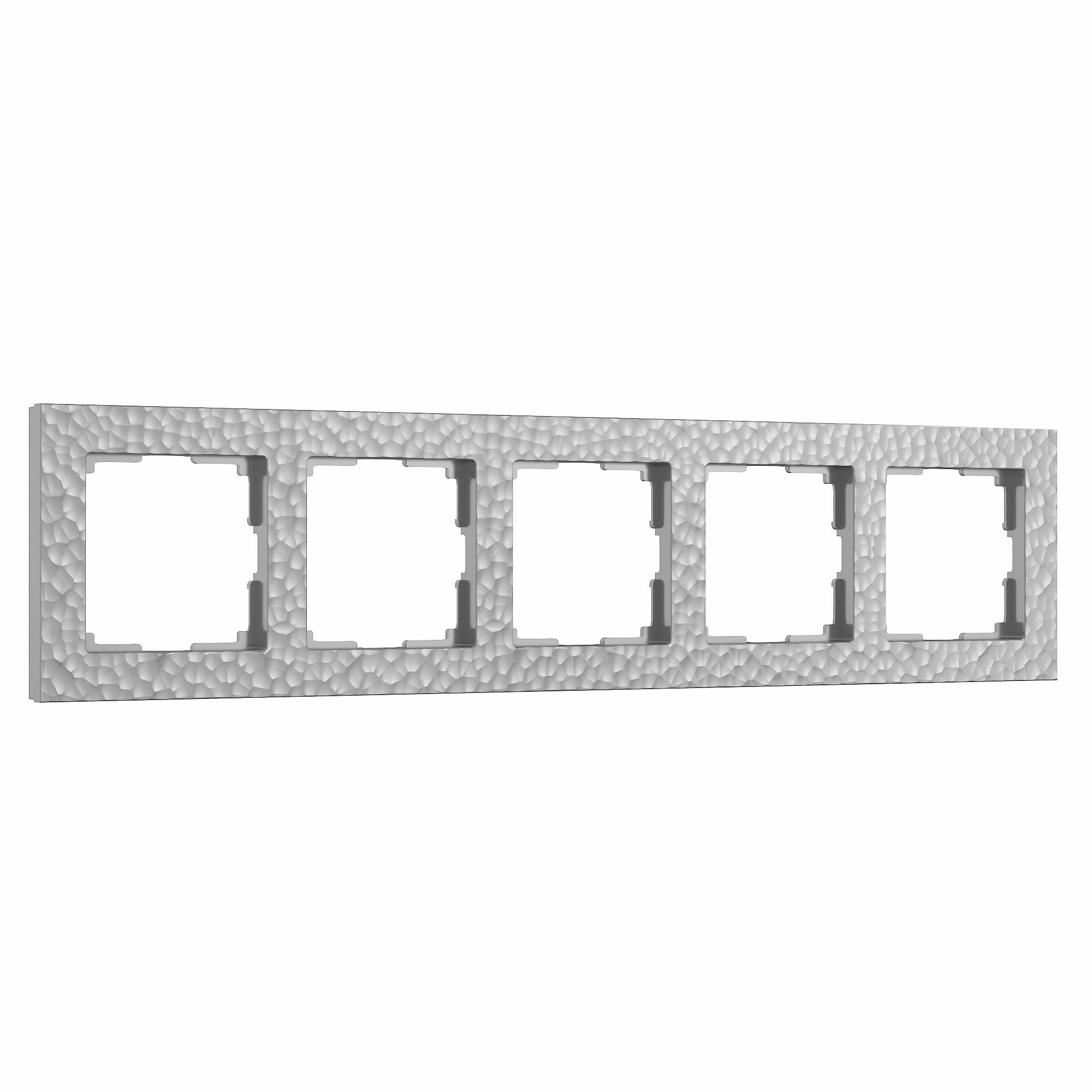 Изображение товара W0052406/ Рамка на 5 постов Hammer (серебряный) Werkel