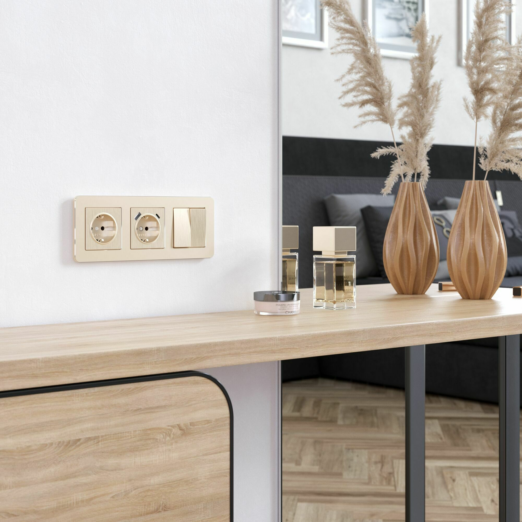 Изображение товара Рамка на 3 поста Platinum шампань W0032611 Werkel