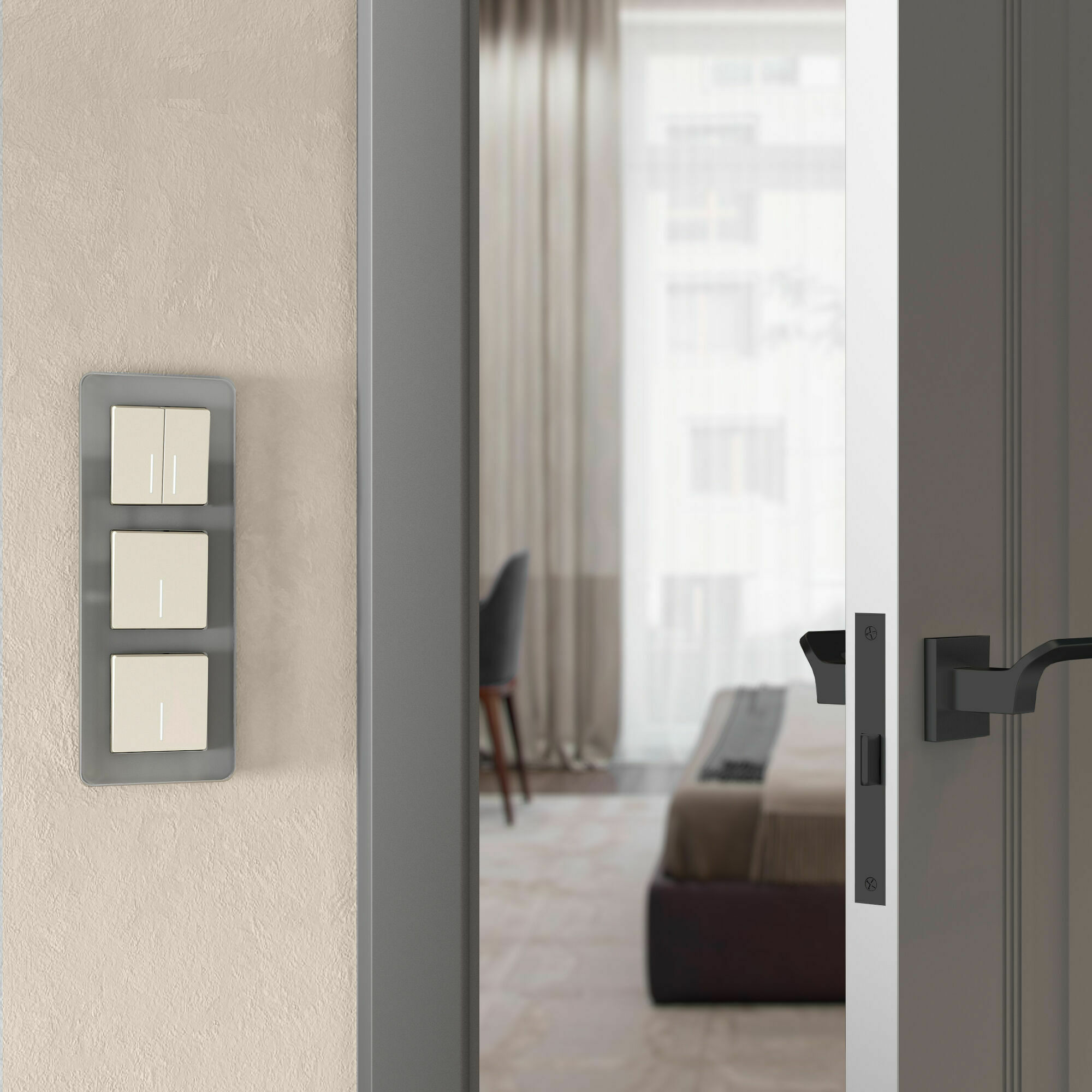 Изображение товара Выключатель одноклавишный с подсветкой (айвори матовый) W1110162 Werkel