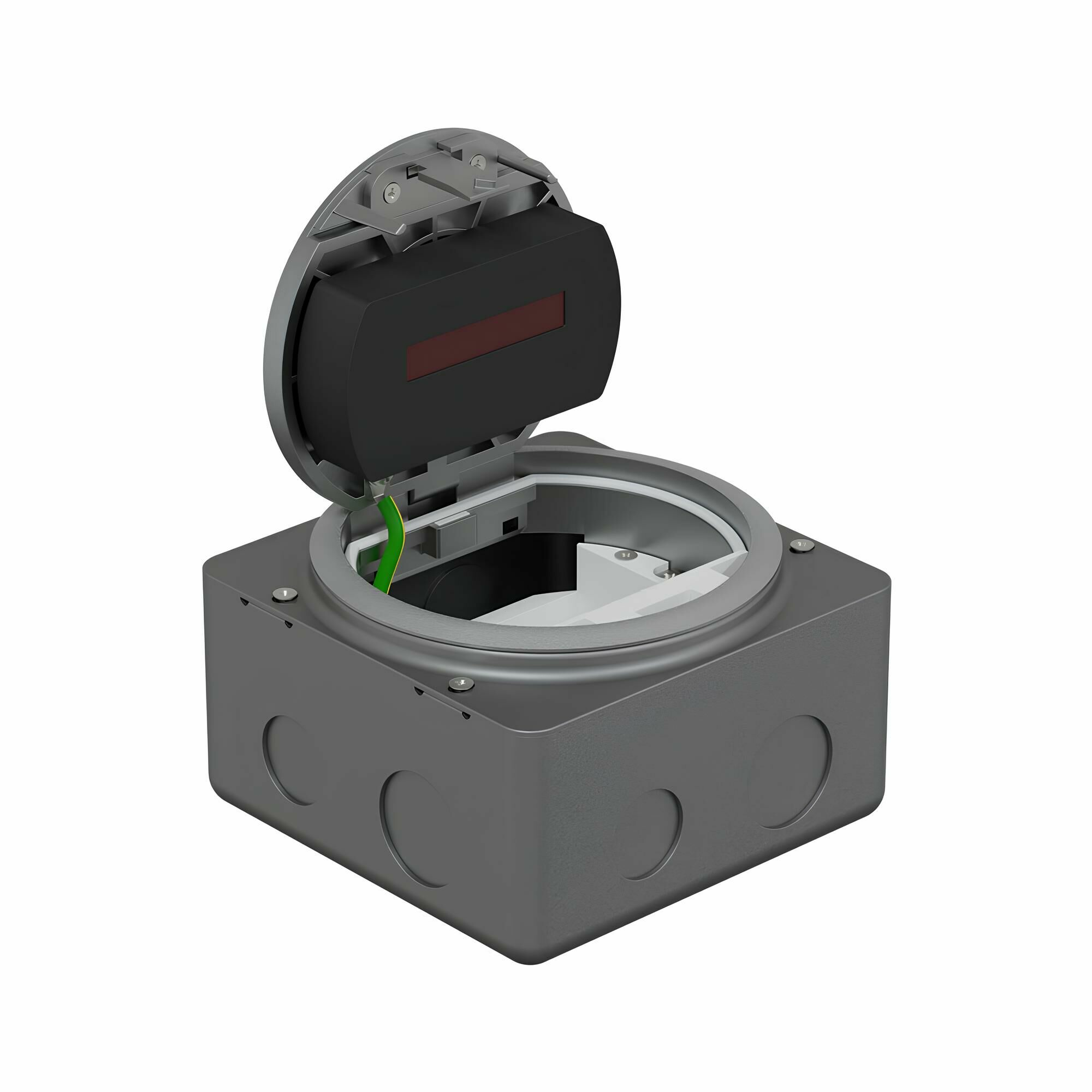 Изображение товара 70031 LUK/1,5AL66 Люк в пол на 1,5 поста (45х45мм), с суппортом и коробкой, (сталь) IP66