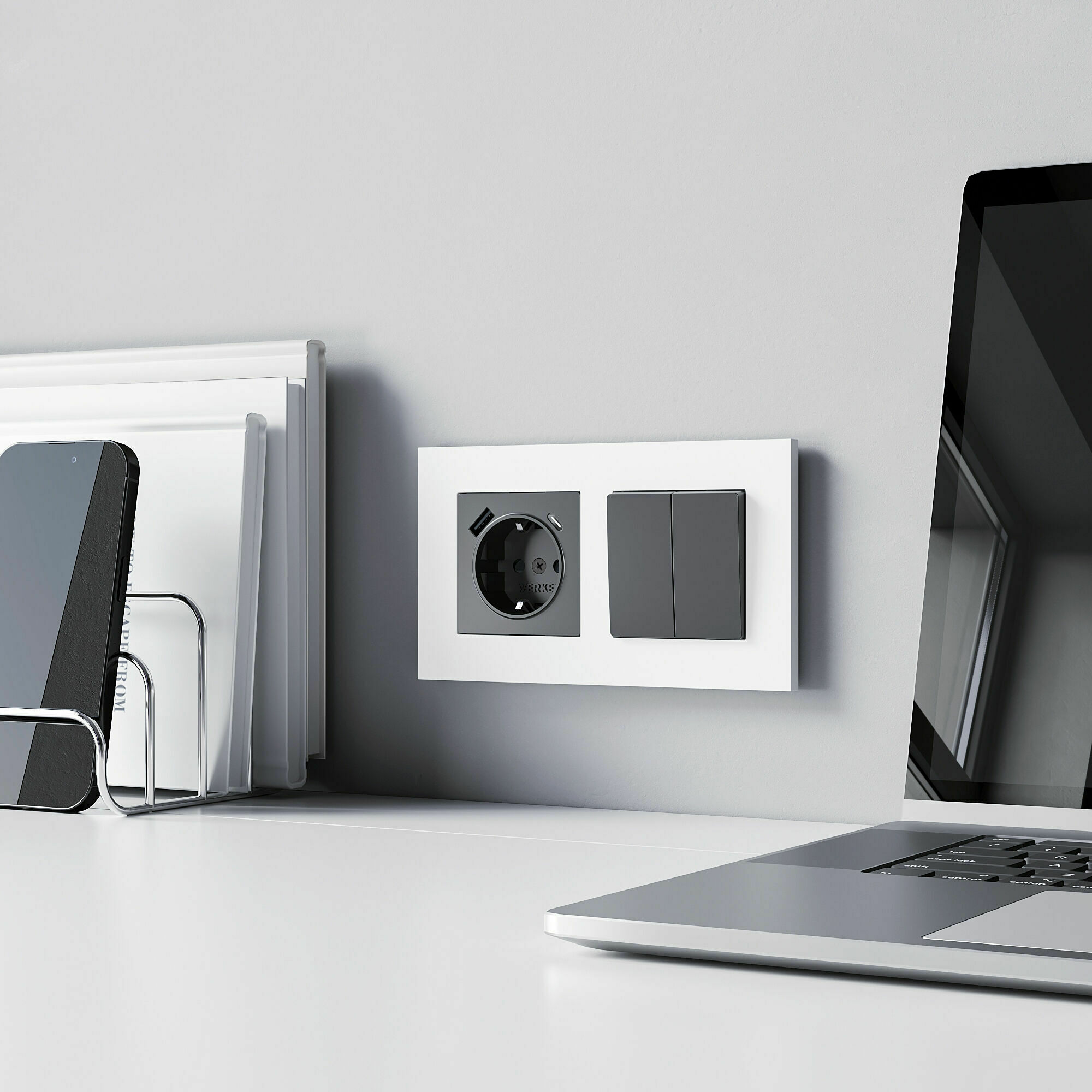 Изображение товара Рамка на 2 поста Slab (белый софт) W0022961 Werkel