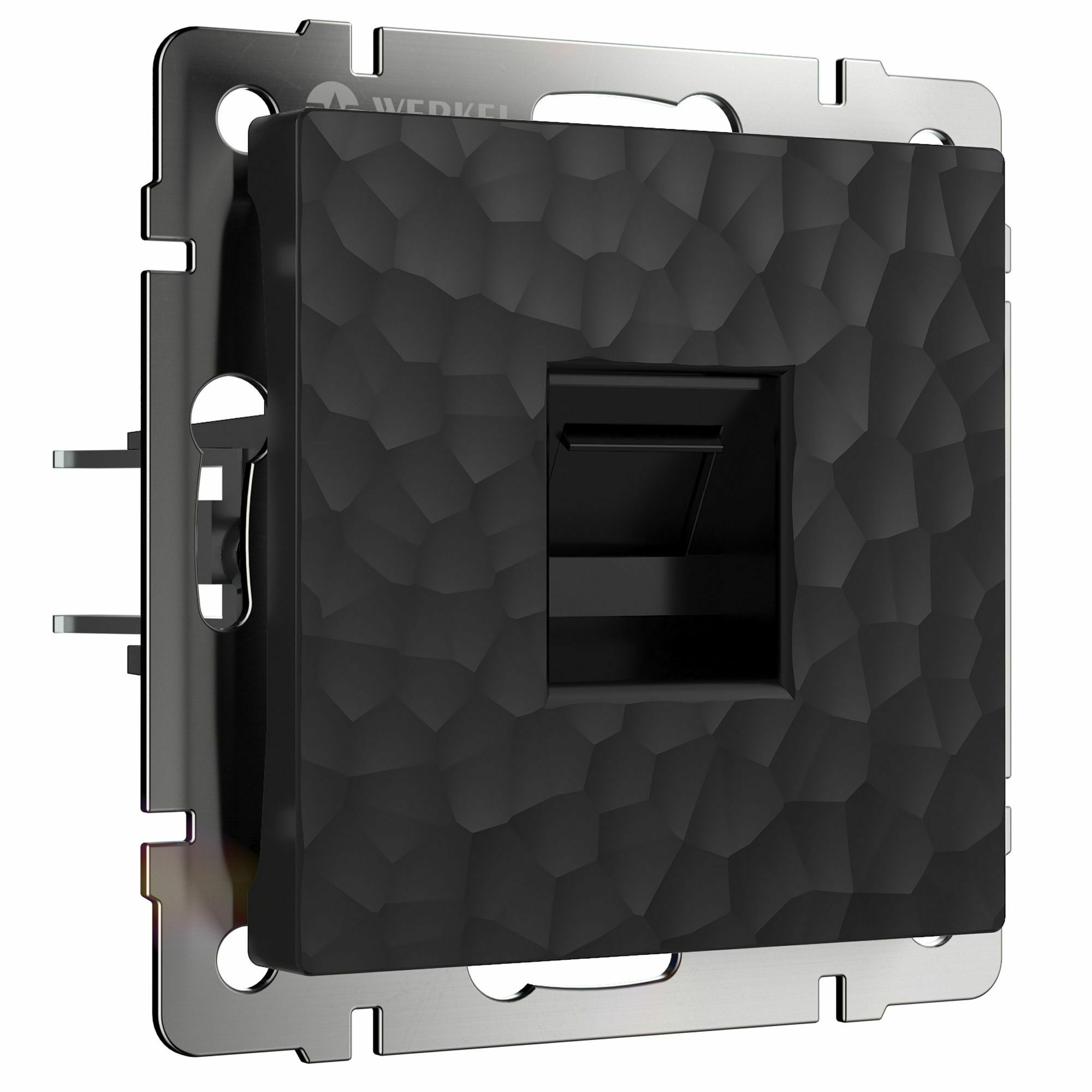 Изображение товара W1281008/ Розетка компьютерная, Ethernet RJ-45, cat.5e (hammer чёрный) Werkel