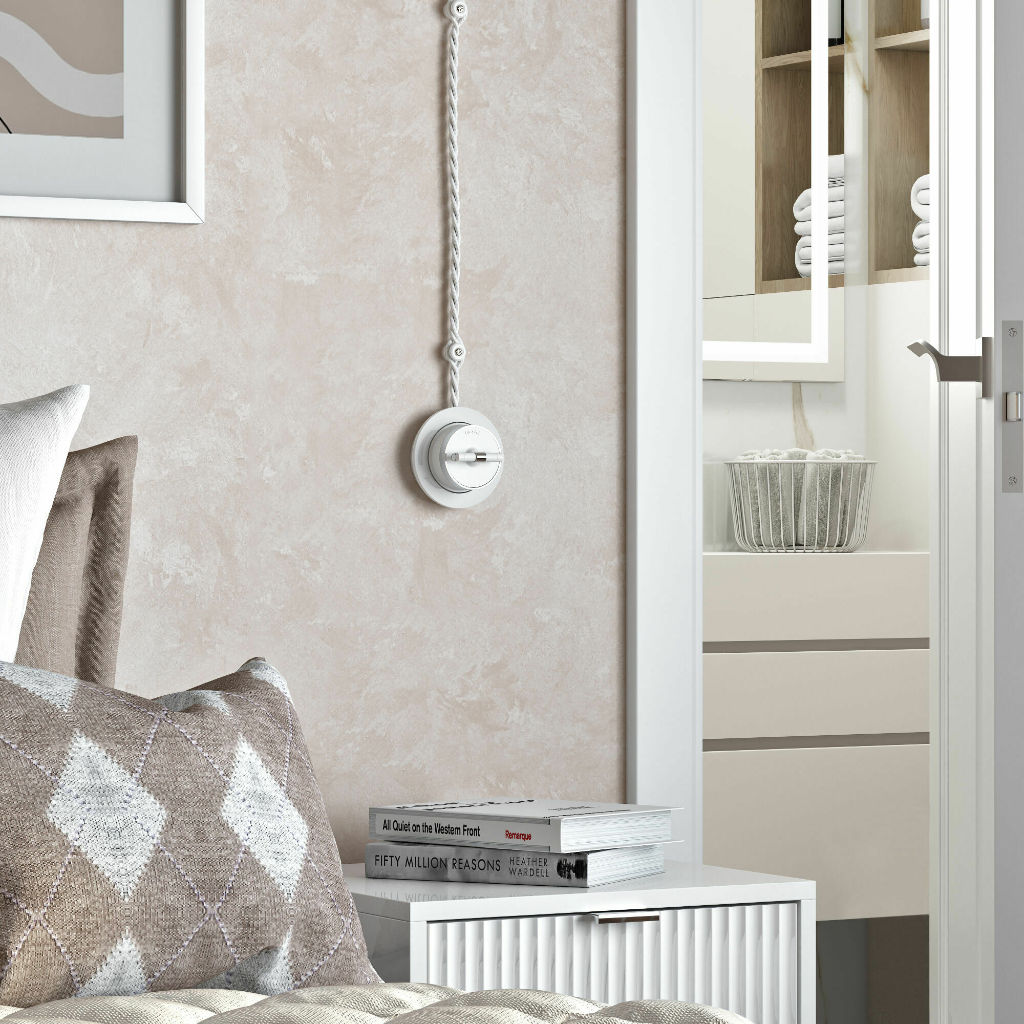 Изображение товара Выключатель на 4 положения двухклавишный (белый матовый/хром)  W5822050 Vintage Werkel