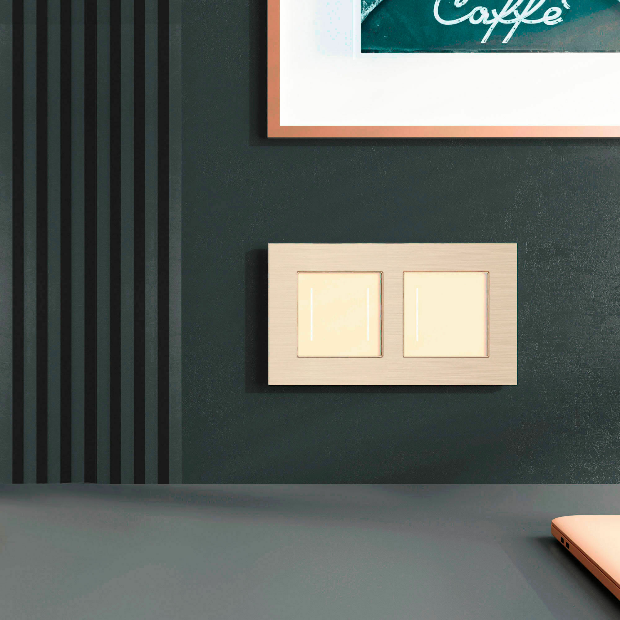 Изображение товара Рамка на 2 поста  AluMax (шампань) W0023511 Werkel