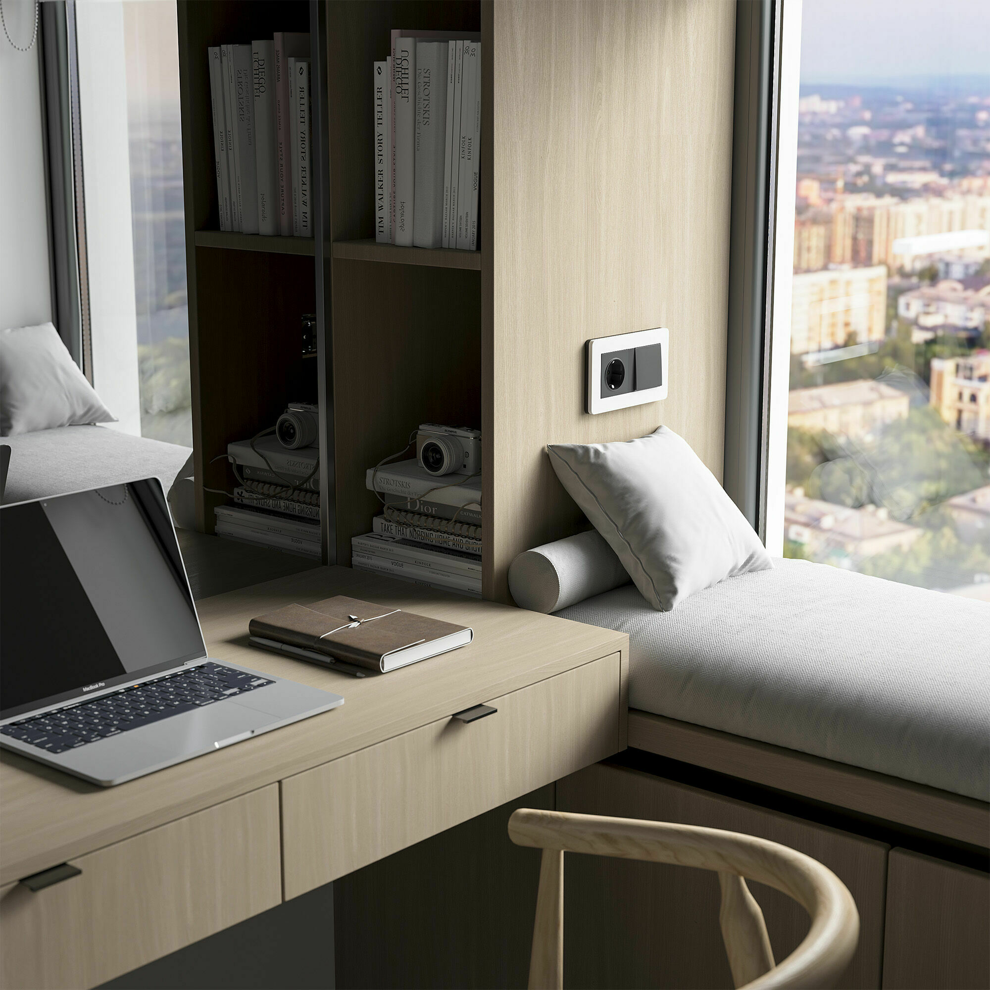 Изображение товара Рамка на 2 поста Split (белый/чёрный, soft-touch) W0023068 Werkel