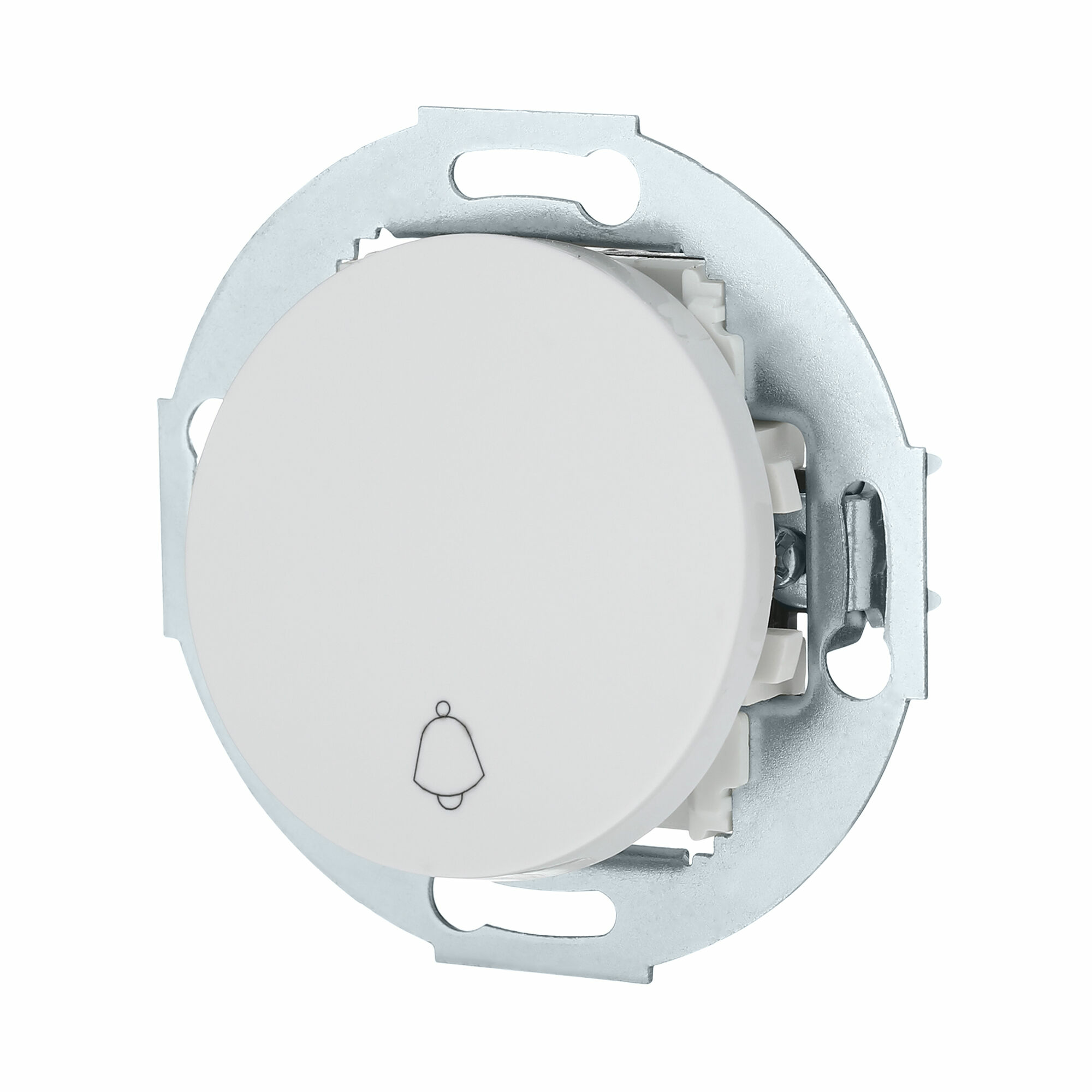 Изображение товара Выключатель-кнопка одноклавишный (схема 1T) с символом "звонок", 16 А, 250 В (белый) Vintage, 880504-1 LK Studio