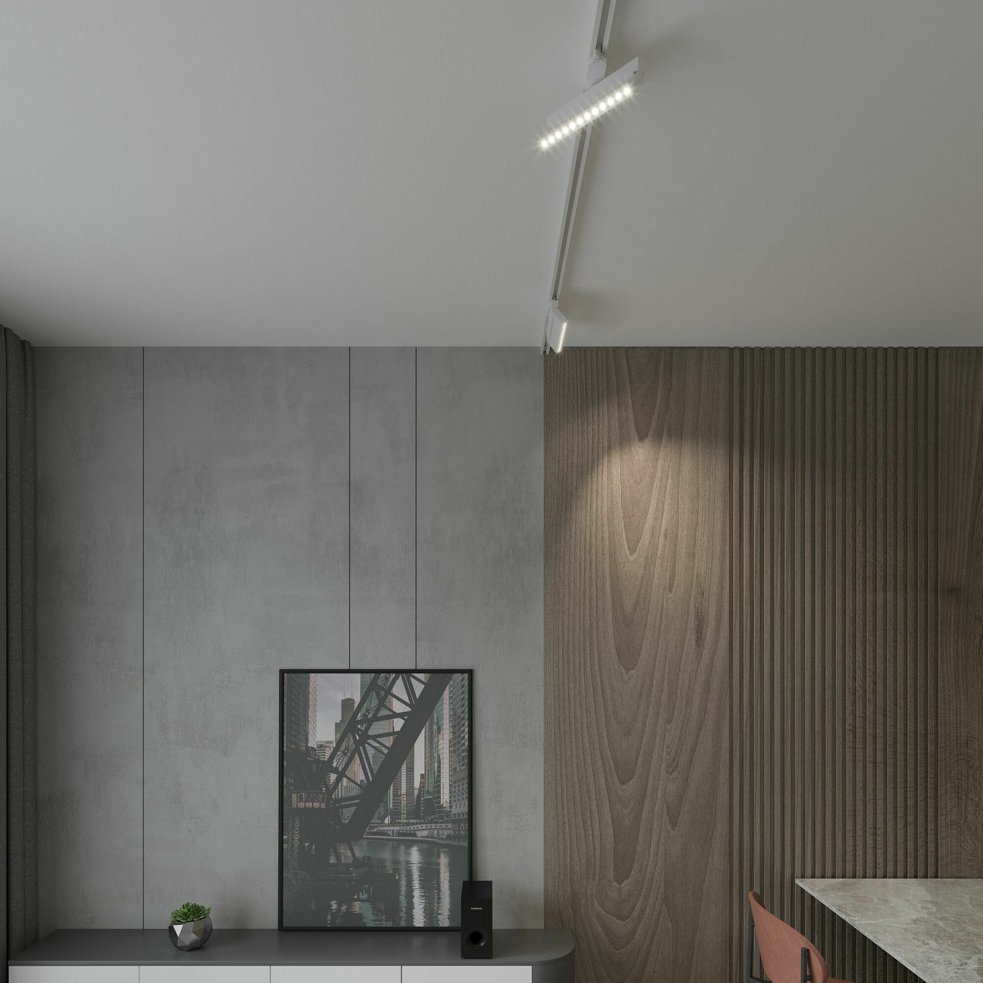 Изображение товара Трековый поворотный светильник 20W 4200K Garda белый 85018/01 Basic System Elektrostandard