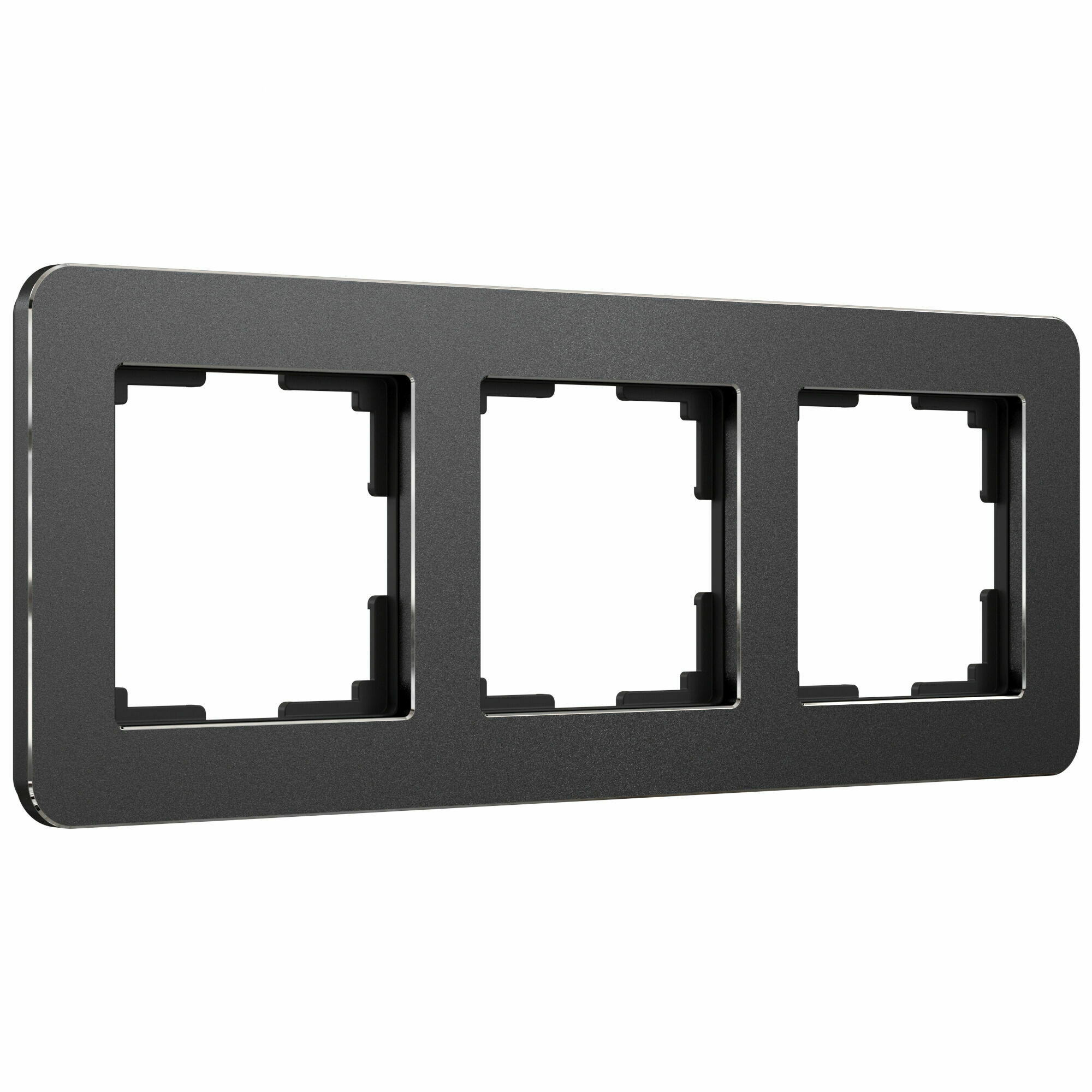 Изображение товара Рамка на 3 поста Platinum чёрный алюминий W0032608 Werkel