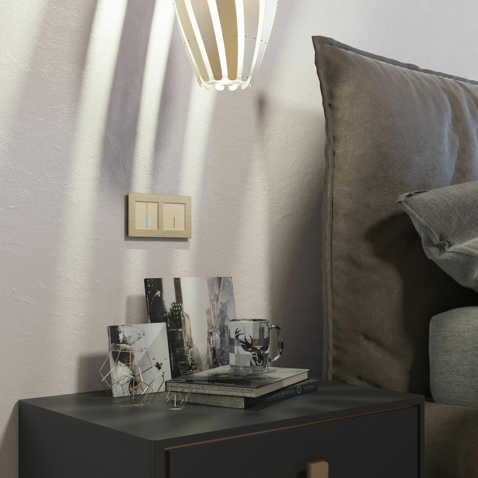 Изображение товара Сенсорный выключатель одноклавишный с подсветкой 1000 Вт (шампань) W4510011 Werkel