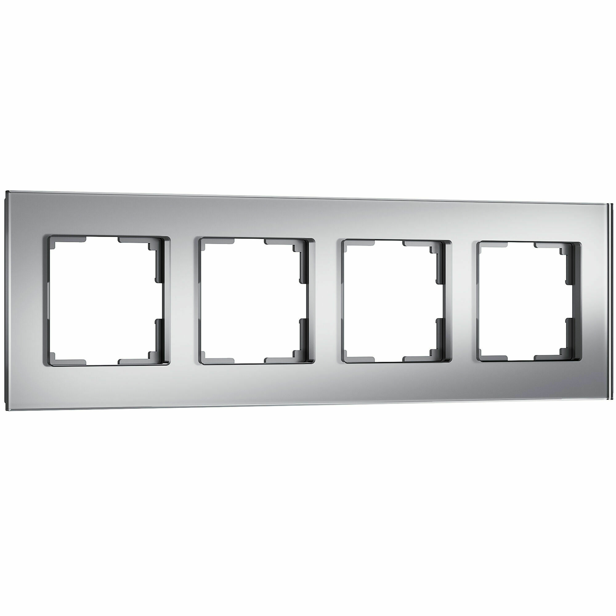 Изображение товара Рамка на 4 поста Senso (серебряный, стекло soft-touch) W0043106 Werkel