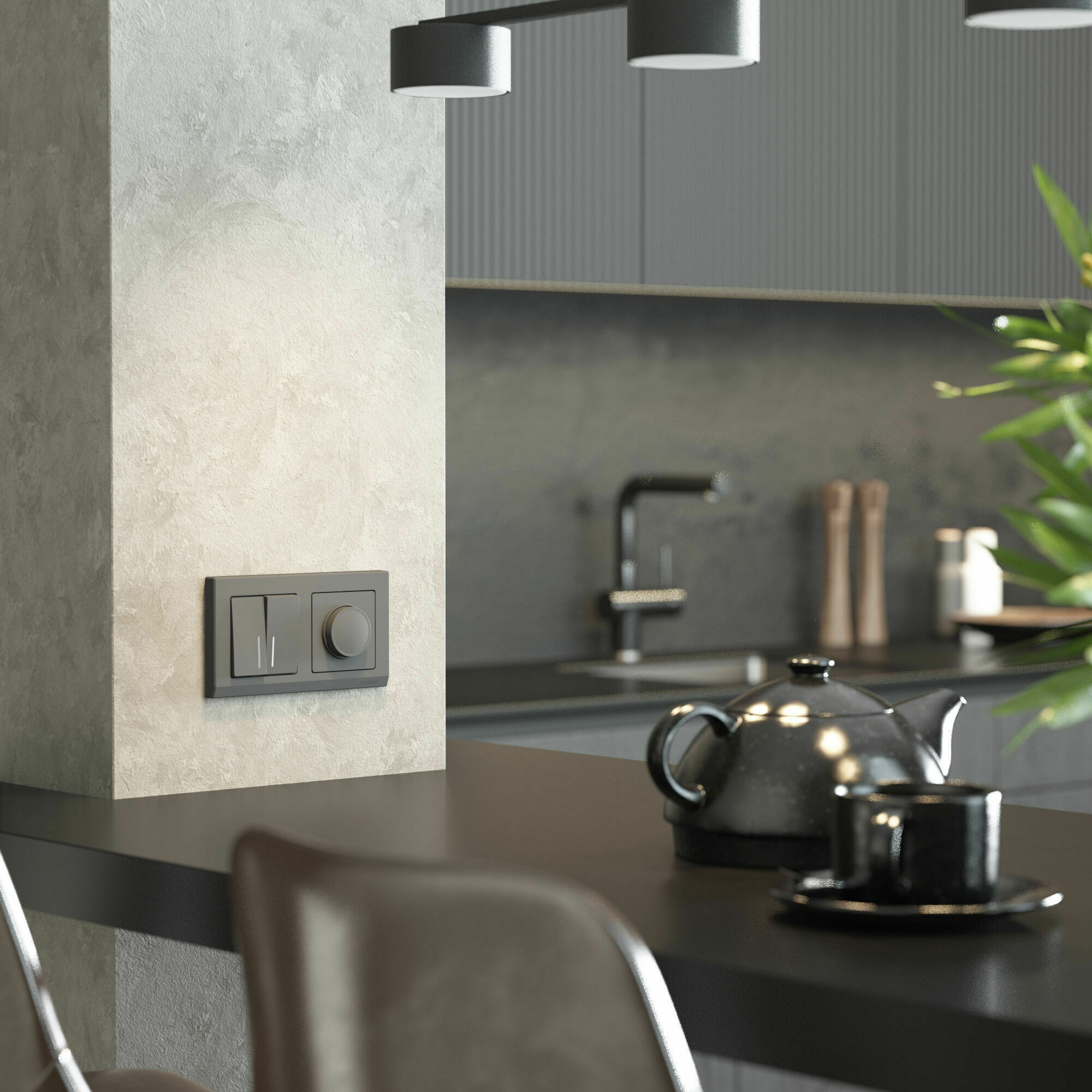 Изображение товара Рамка на 2 поста Stark (графит матовый) W0021864 Werkel