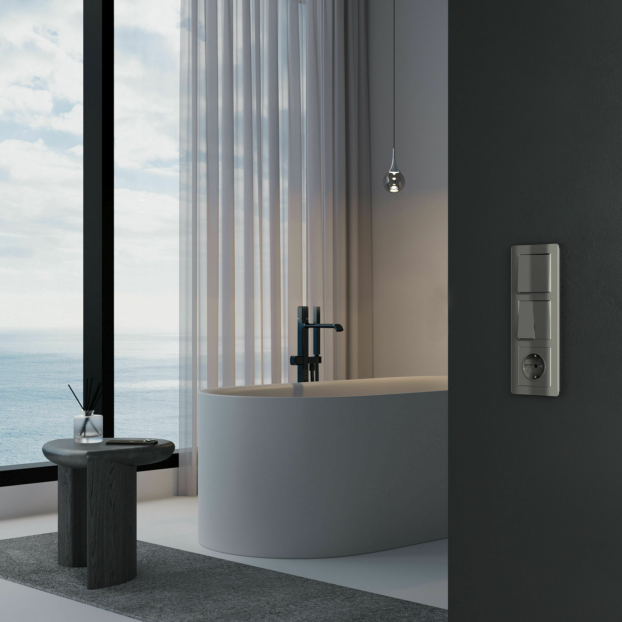 Изображение товара Перекрестный переключатель двухклавишный (графит акрил) W1123044 Werkel