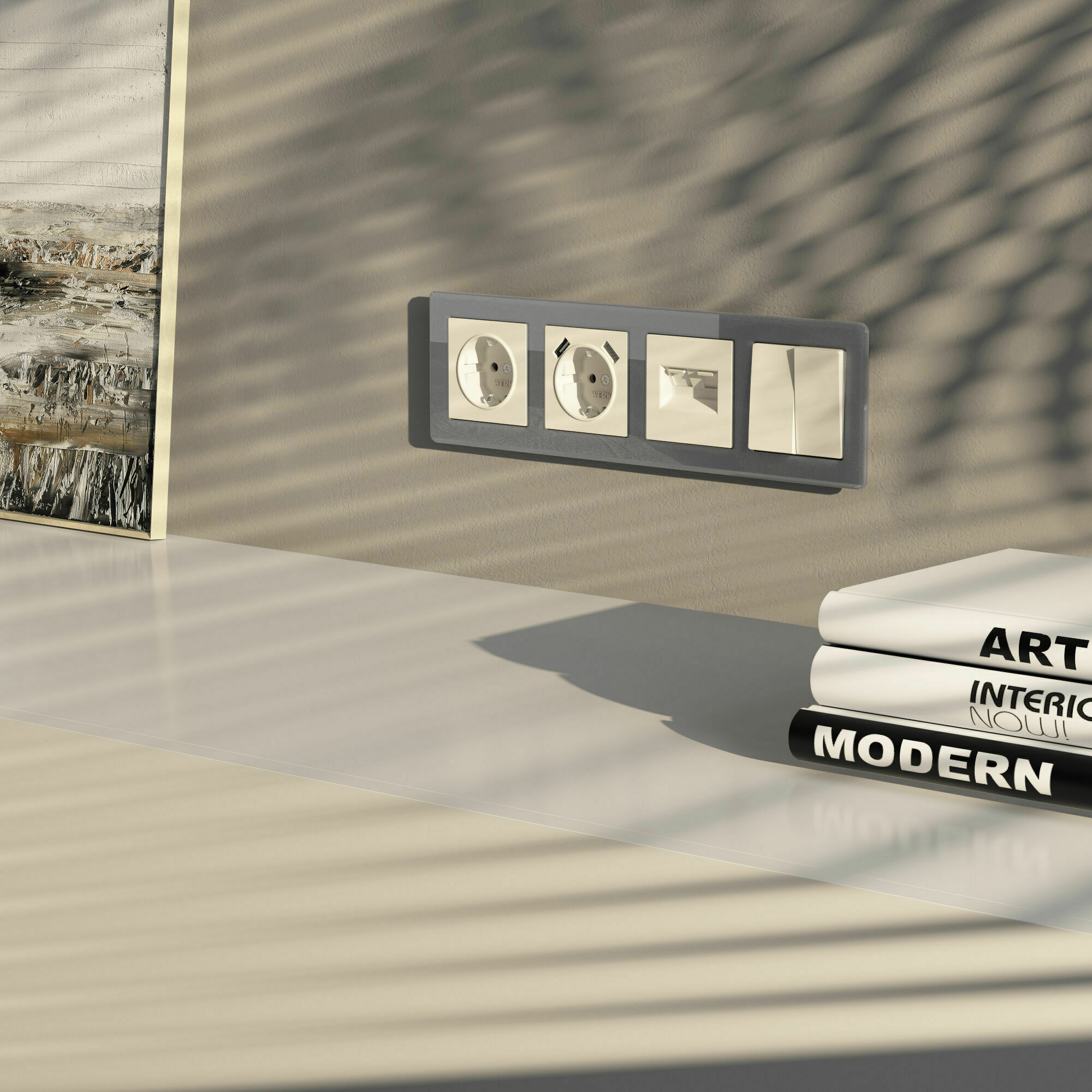 Изображение товара Розетка компьютерная, двойная Ethernet RJ-45, cat.5e (айвори матовый) W1181162 Werkel