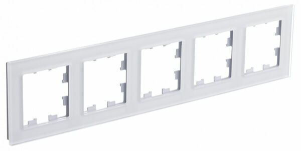 Изображение товара Рамка 5 постов, универсальная, Nature Стекло , Белый, ATN320105 Atlas Design Nature Schneider electric