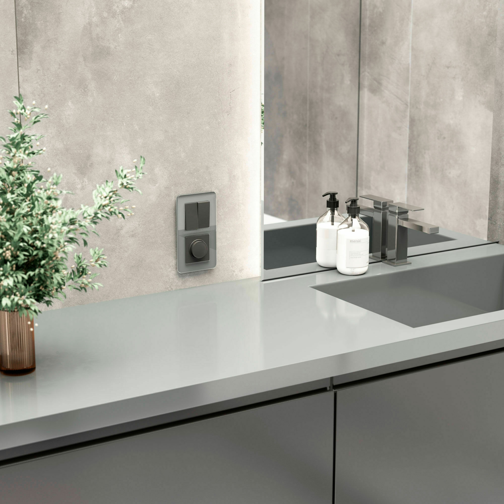 Изображение товара Рамка из стекла на 2 поста Elite графит W0022440 Werkel