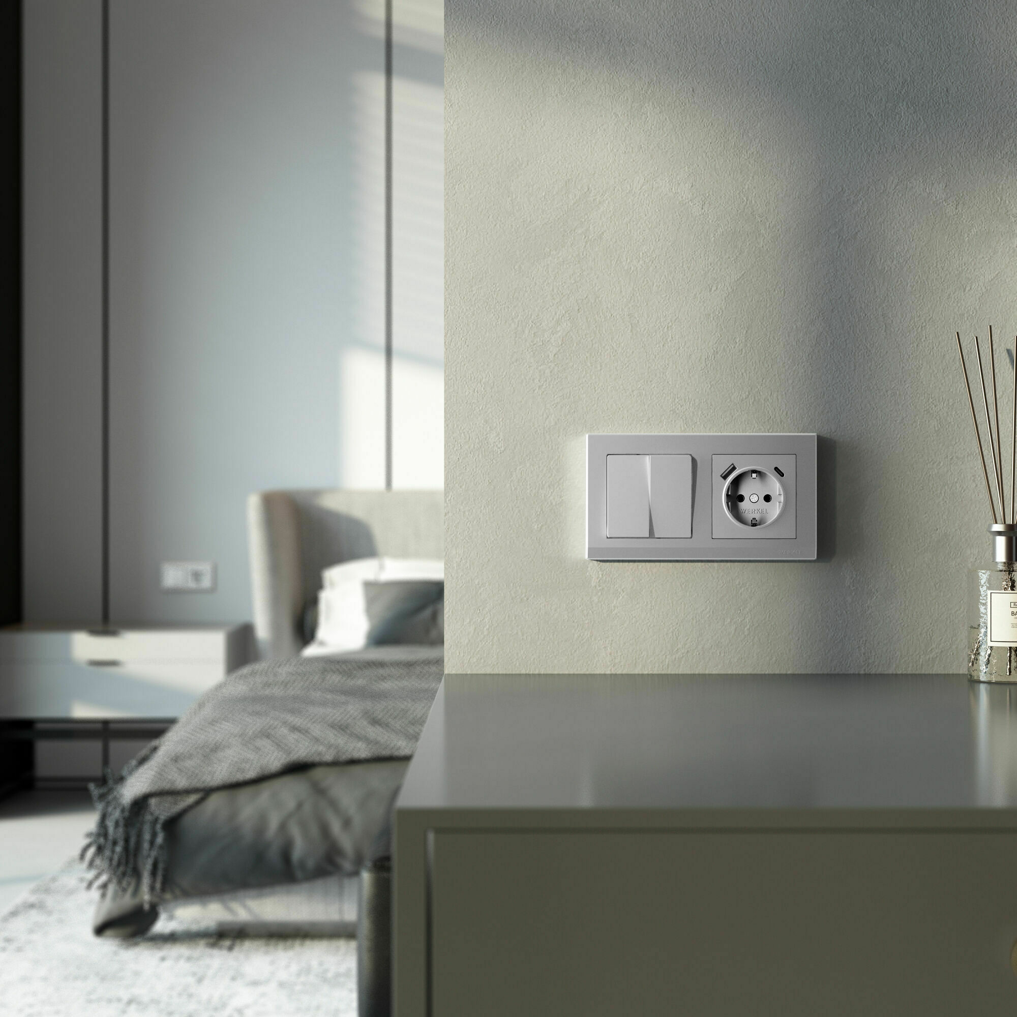 Изображение товара Рамка на 2 поста Stark (серебряный матовый) W0021865 Werkel