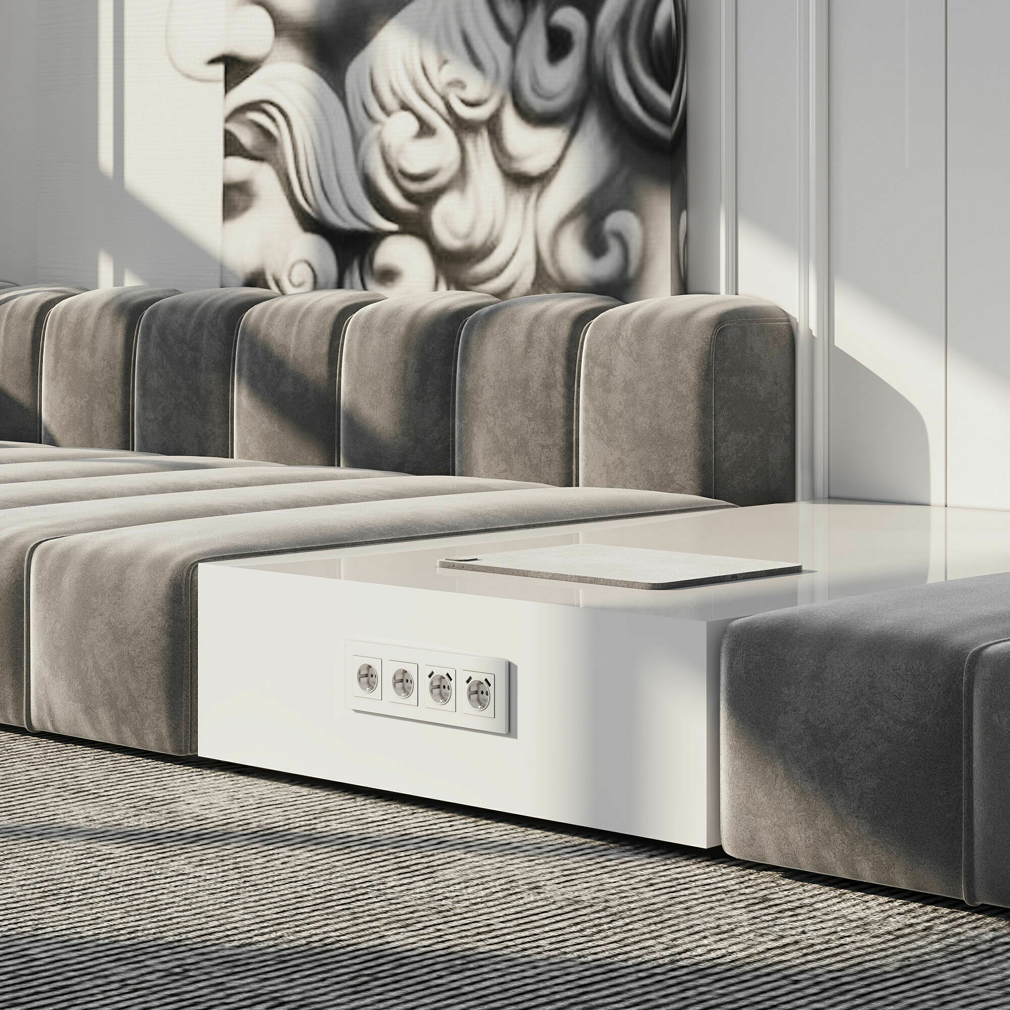 Изображение товара Рамка на 4 поста Slab (белый софт) W0042961 Werkel