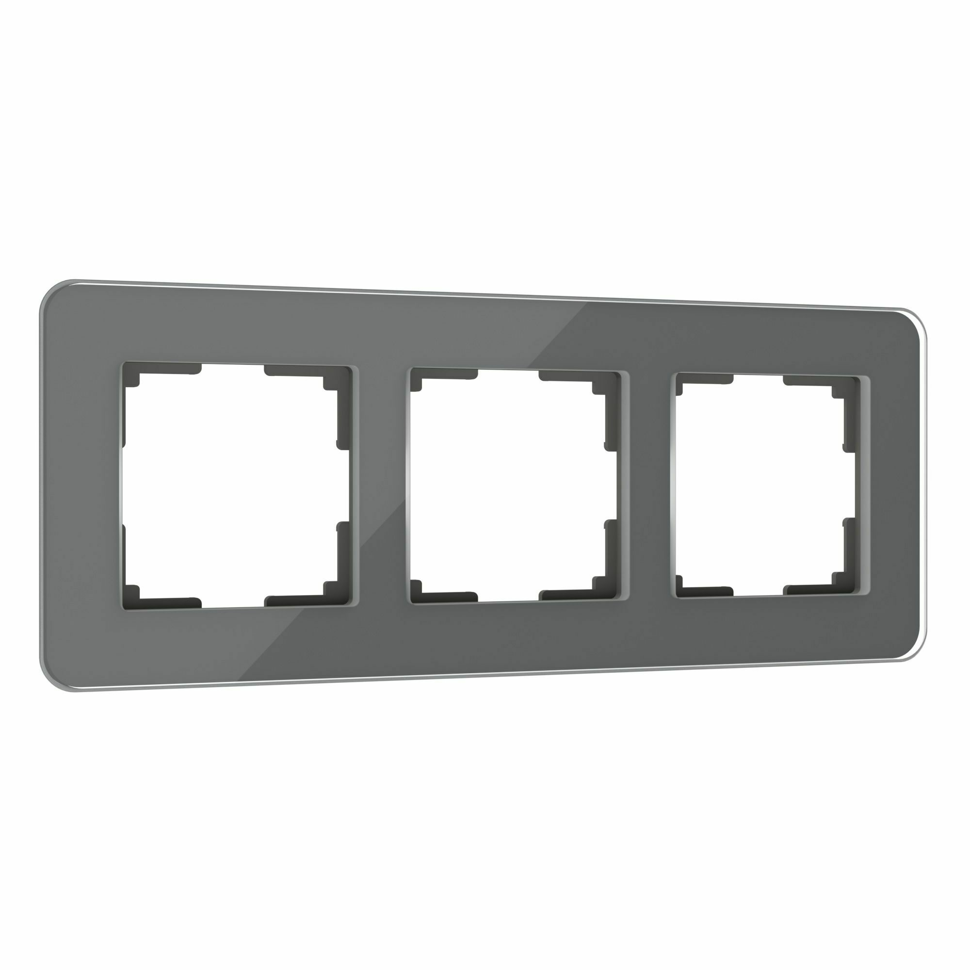 Изображение товара Рамка из стекла на 3 поста Elite графит W0032440 Werkel