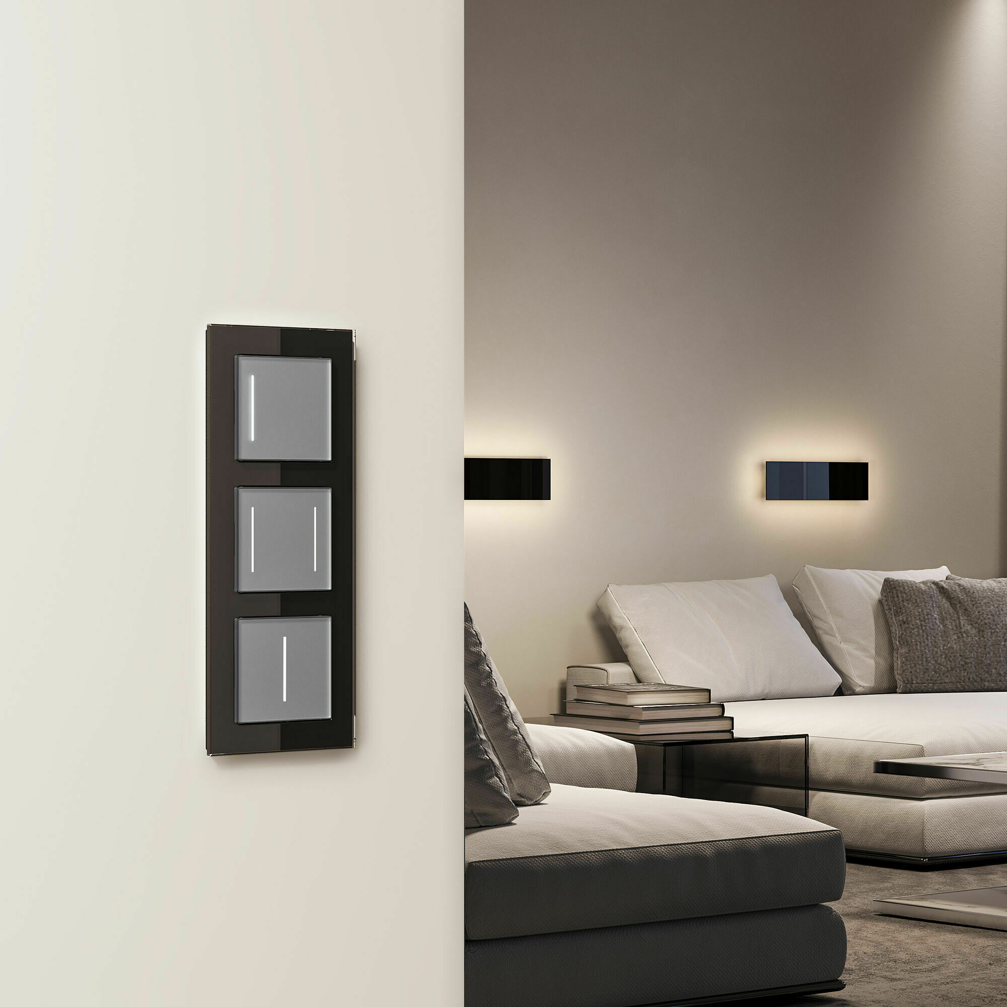 Изображение товара Умный сенсорный выключатель одноклавишный (серебряный) W4513006 Minimir Home Werkel