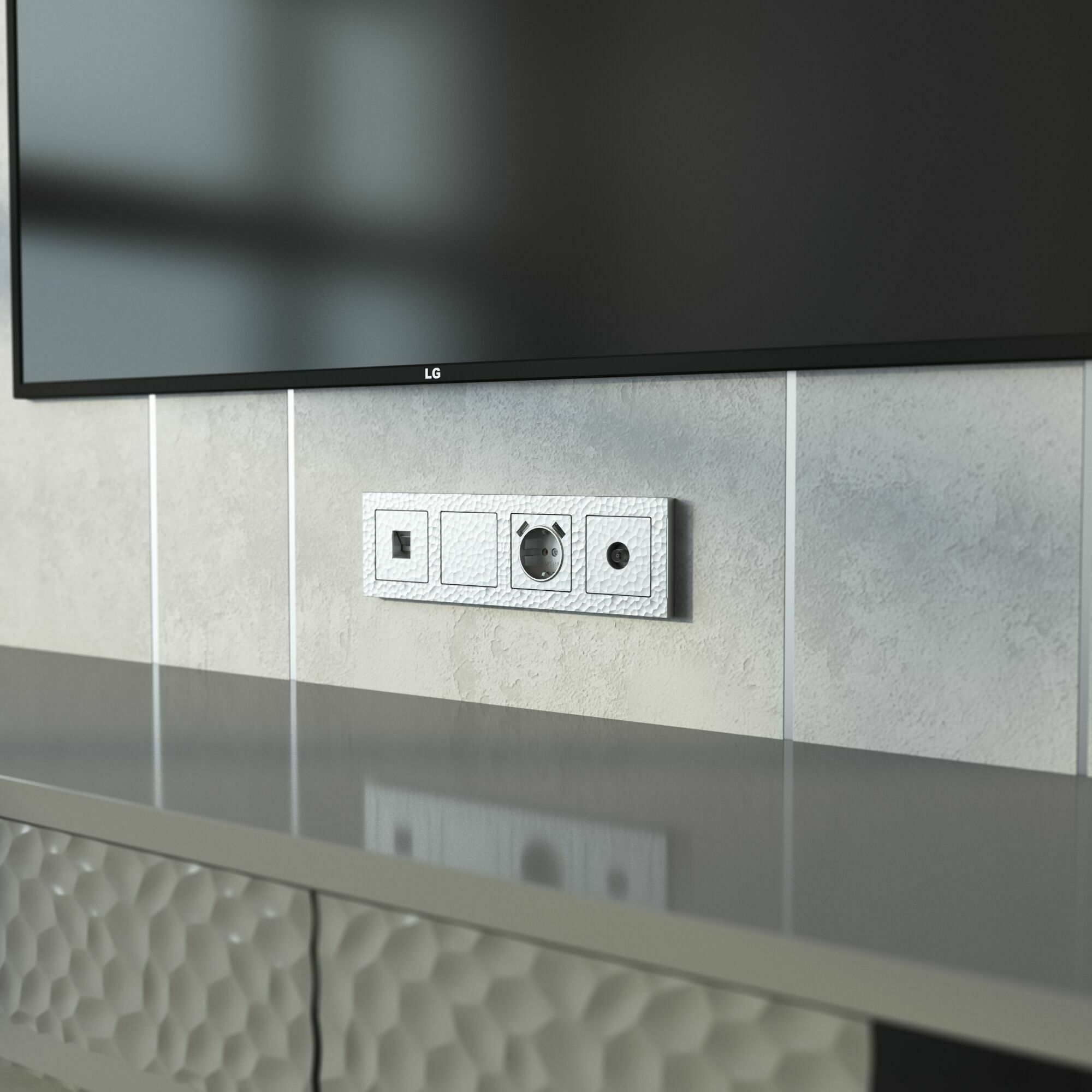 Изображение товара W1283006/ ТВ-розетка оконечная (hammer серебряный) Werkel