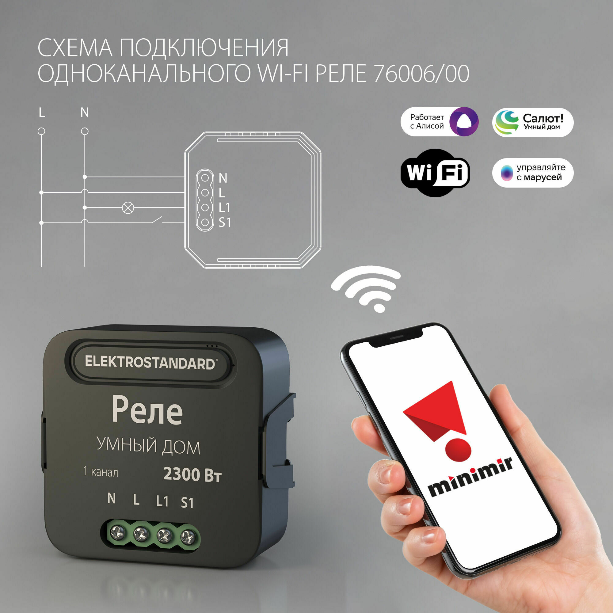 Изображение товара Умное одноканальное реле 76006/00 Werkel