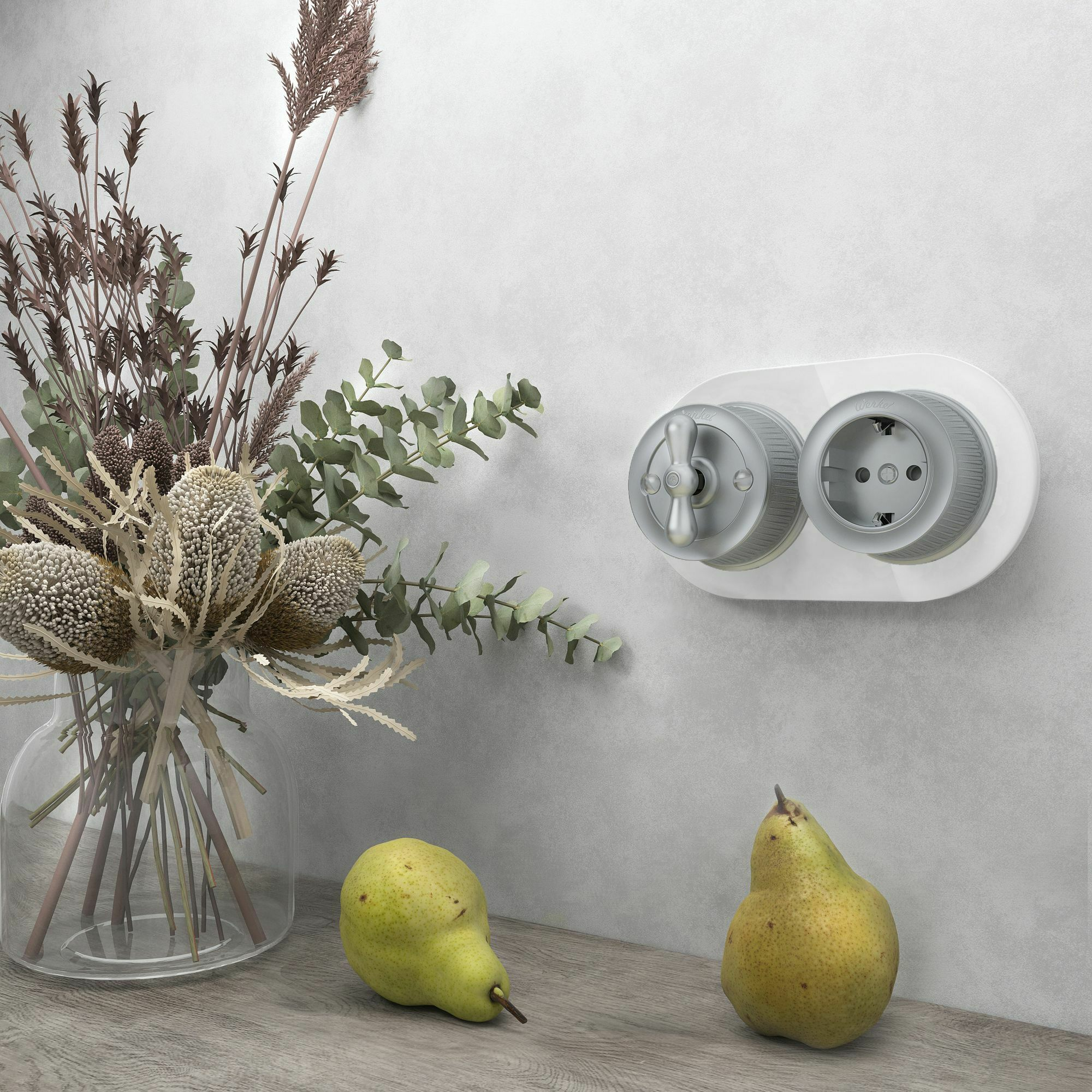 Изображение товара Рамка на 2 поста (Белый) Favorit Runda W0025101  Retro Werkel