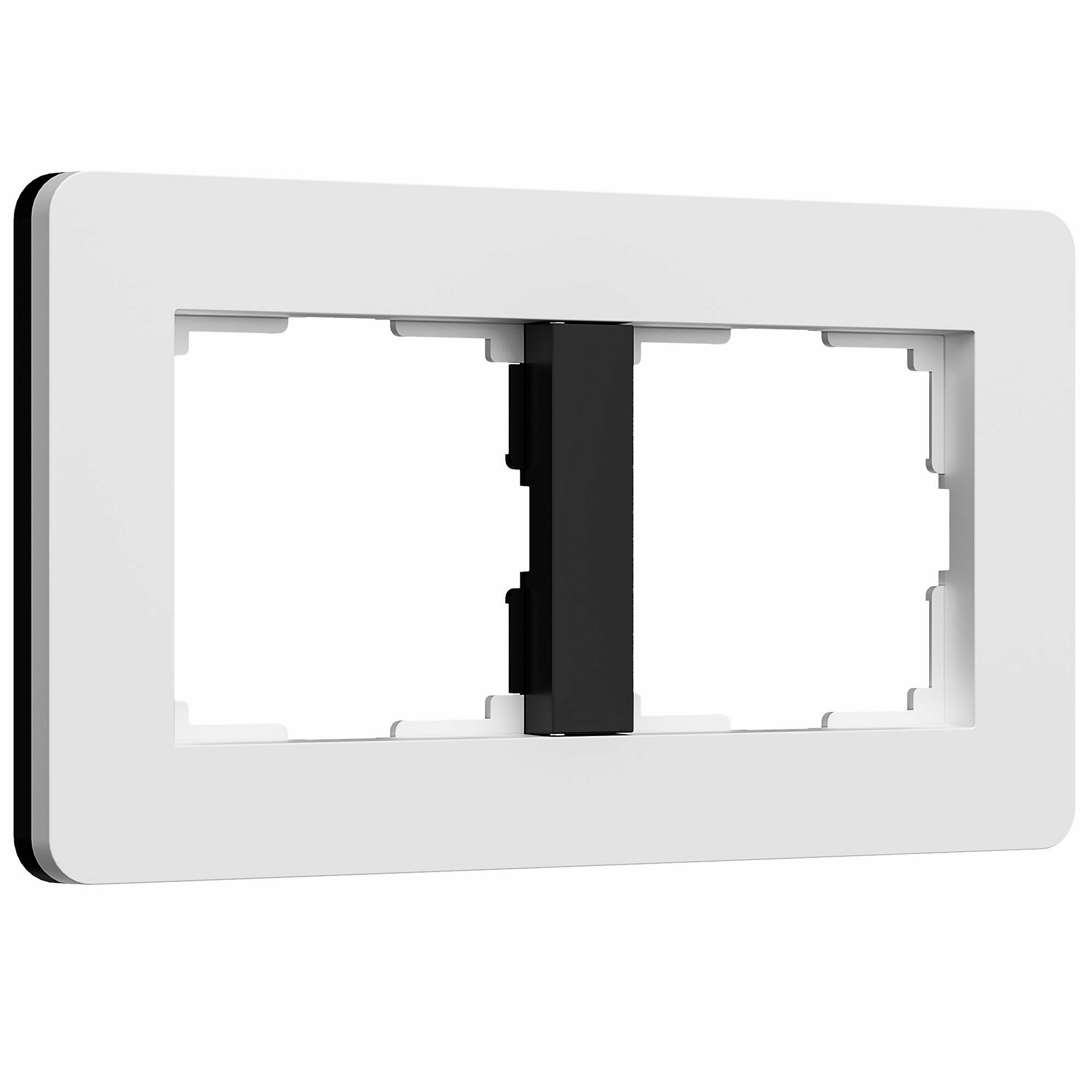 Изображение товара Рамка на 2 поста Split (белый/чёрный, soft-touch) W0023068 Werkel