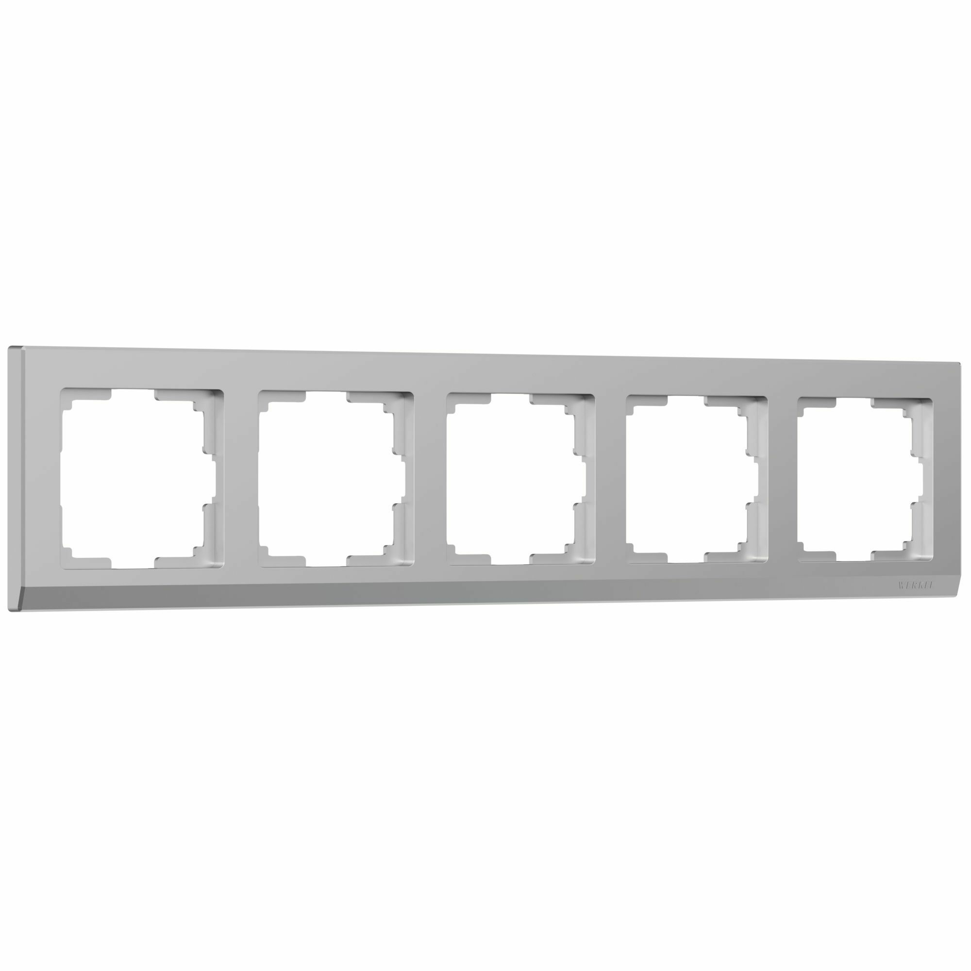 Изображение товара W0051806/ Рамка на 5 постов Stark (серебряный) Werkel