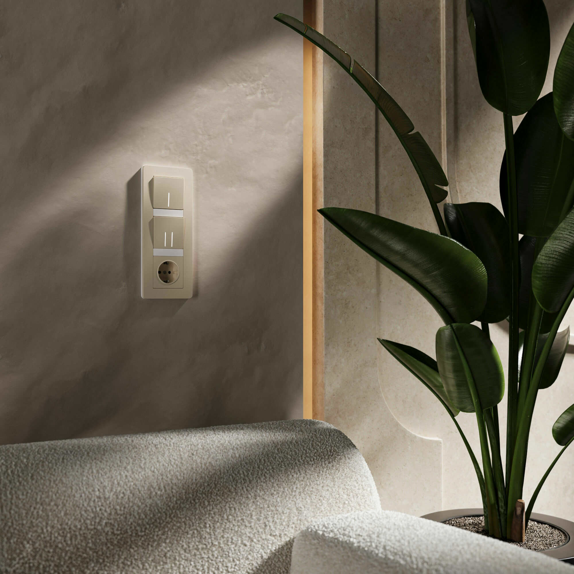 Изображение товара Рамка на 3 поста Split (айвори/белый, soft-touch) W0033066 Werkel