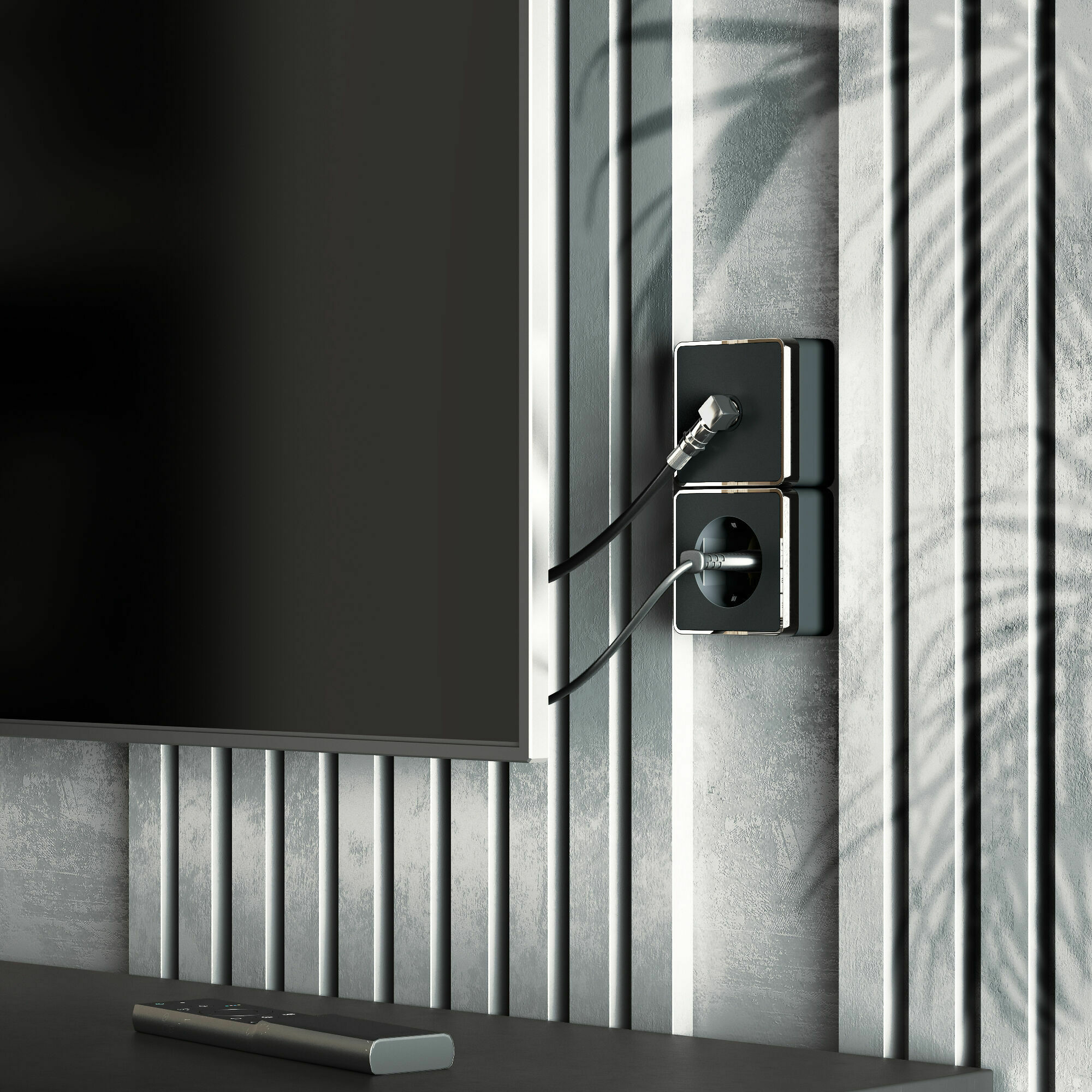 Изображение товара ТВ-розетка оконечная (чёрный/хром) W5083035 Gallant Werkel