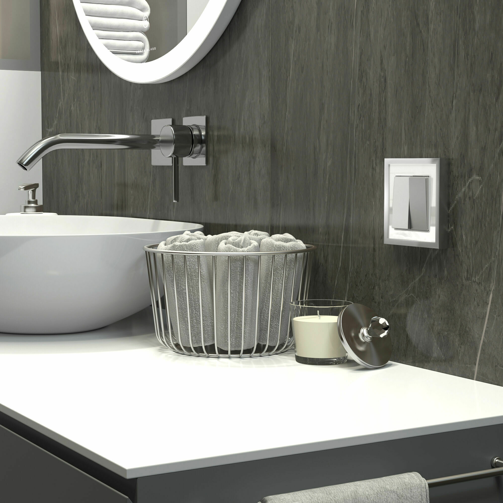 Изображение товара Рамка на 1 пост Baguette (белый/серебро) W0012850 Werkel