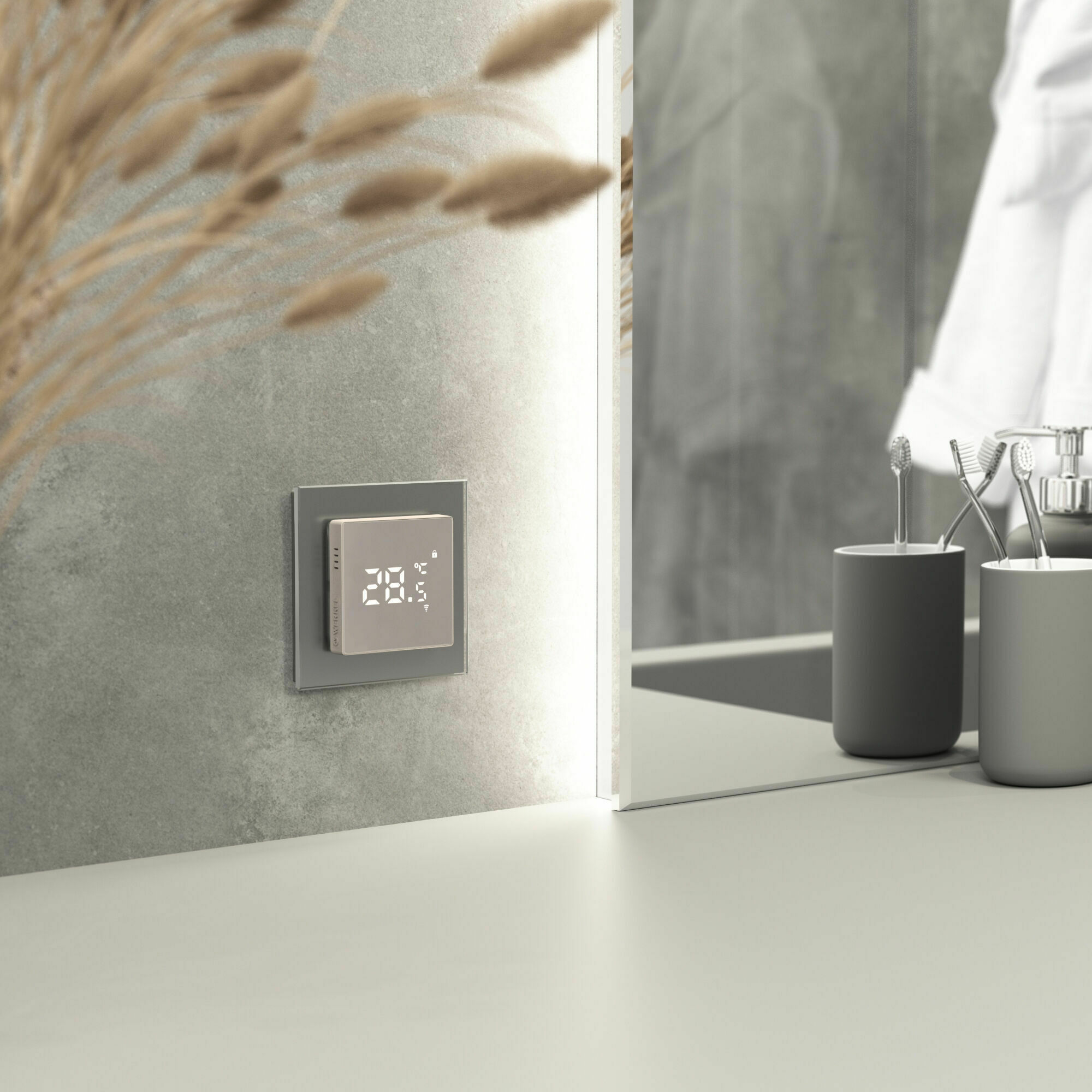 Изображение товара Умный сенсорный терморегулятор  для теплого пола (дымчатый) W1151217 Minimir Home Werkel