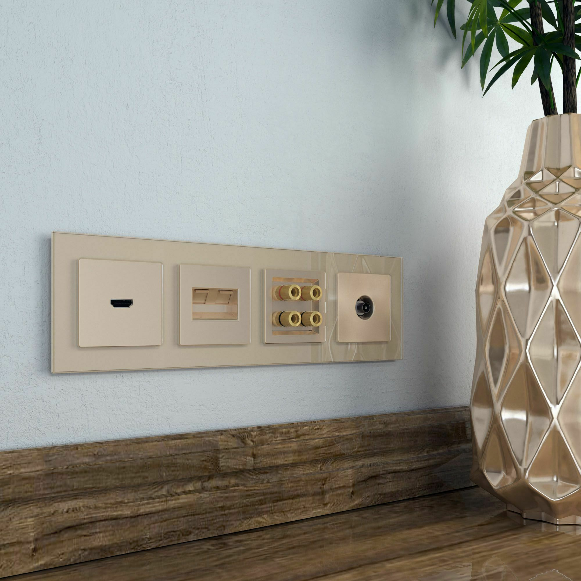 Изображение товара Рамка на 4 поста Favorit (шампань) W0041111 Werkel