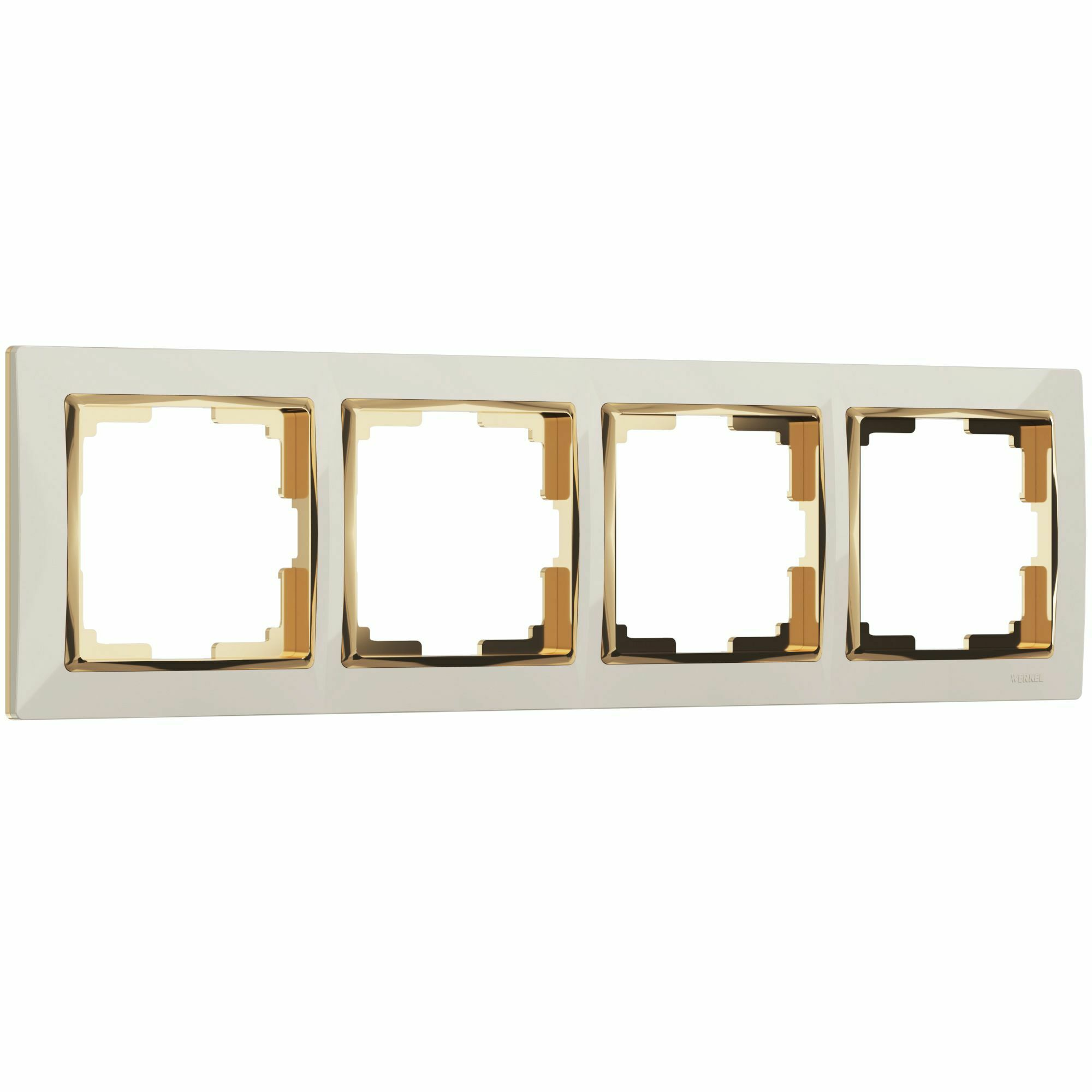 Изображение товара W0041932/ Рамка на 4 поста Snabb (слоновая кость/золото) Werkel